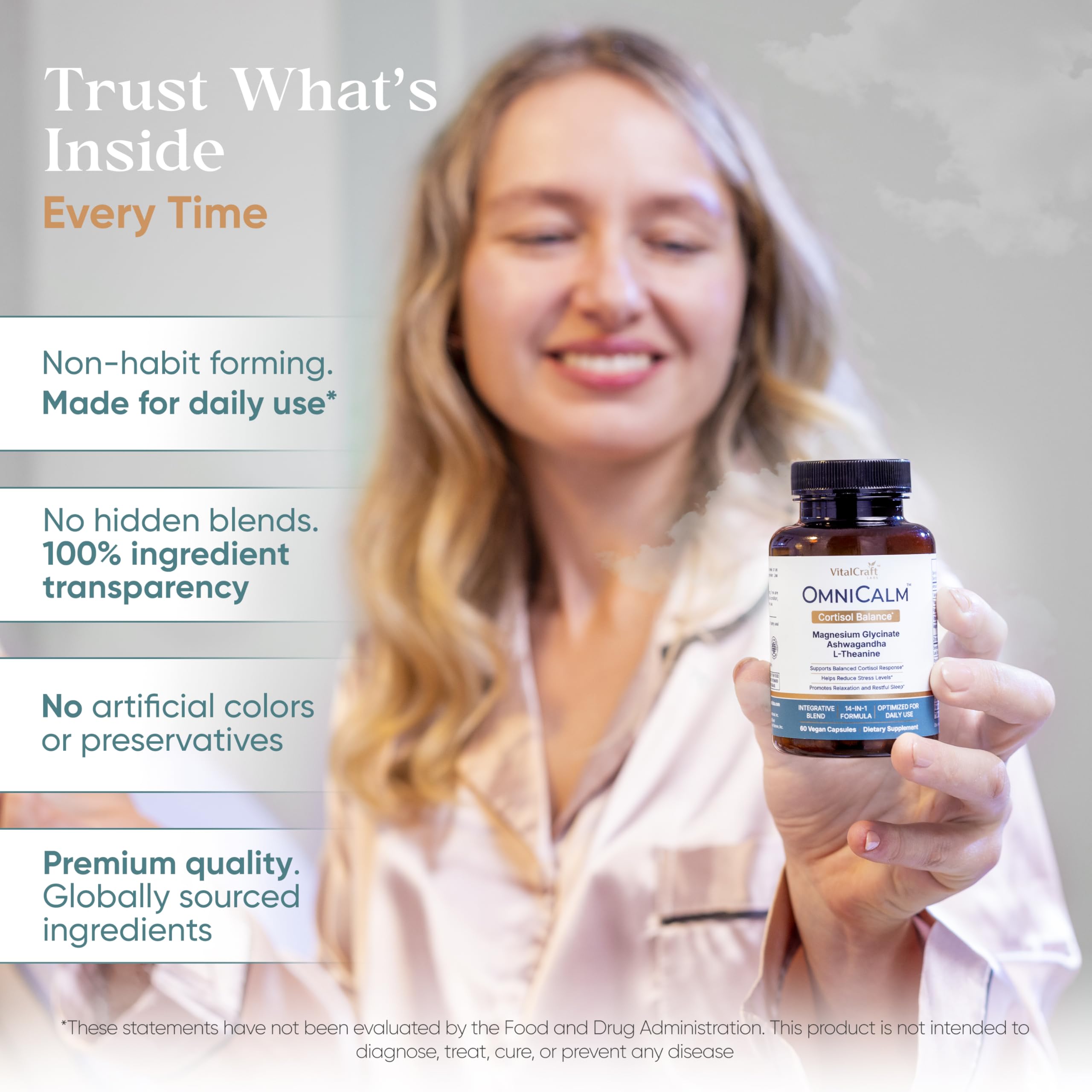 VITALCRAFT LABS OmniCalm Cortisol Supplements for Women & Men | Stress Relief & Sleep Support with Magnesium & Ashwagandha, L Theanine | 14-in-1 Cortisol Reducer, Manager, Detox – USA VITALCRAFT LABSAu supplements