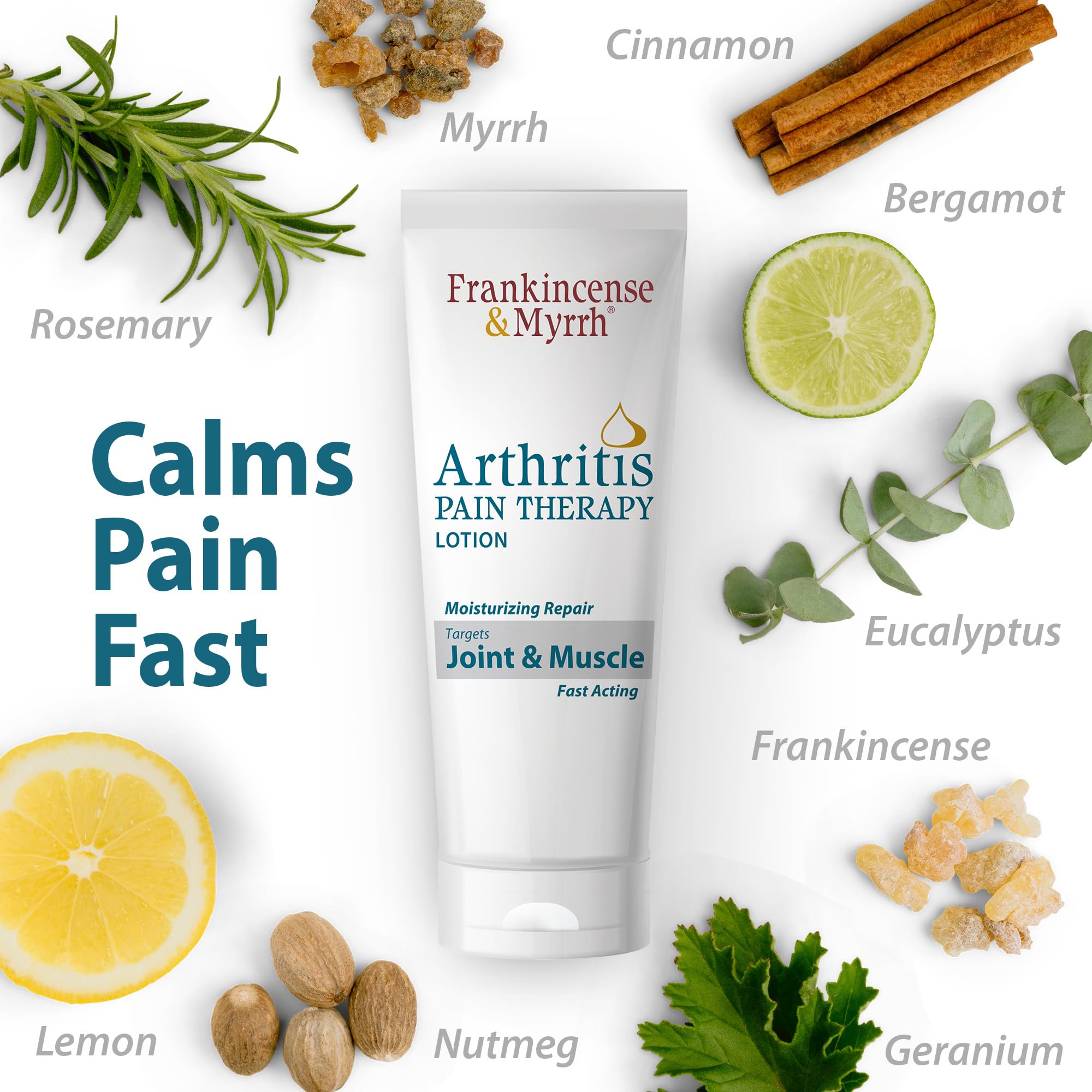 Frankincense and Myrrh Arthritis Pain Reliever Therapy Lotion – Topical Arthritis Pain Relief Cream and Hydrating Skin Repair, Body Relief for Sciatica, Knee, Back, Joints, Neck, Hands, 3 Oz - 1 Pack FRANKINCENSE & MYRRHAu supplements