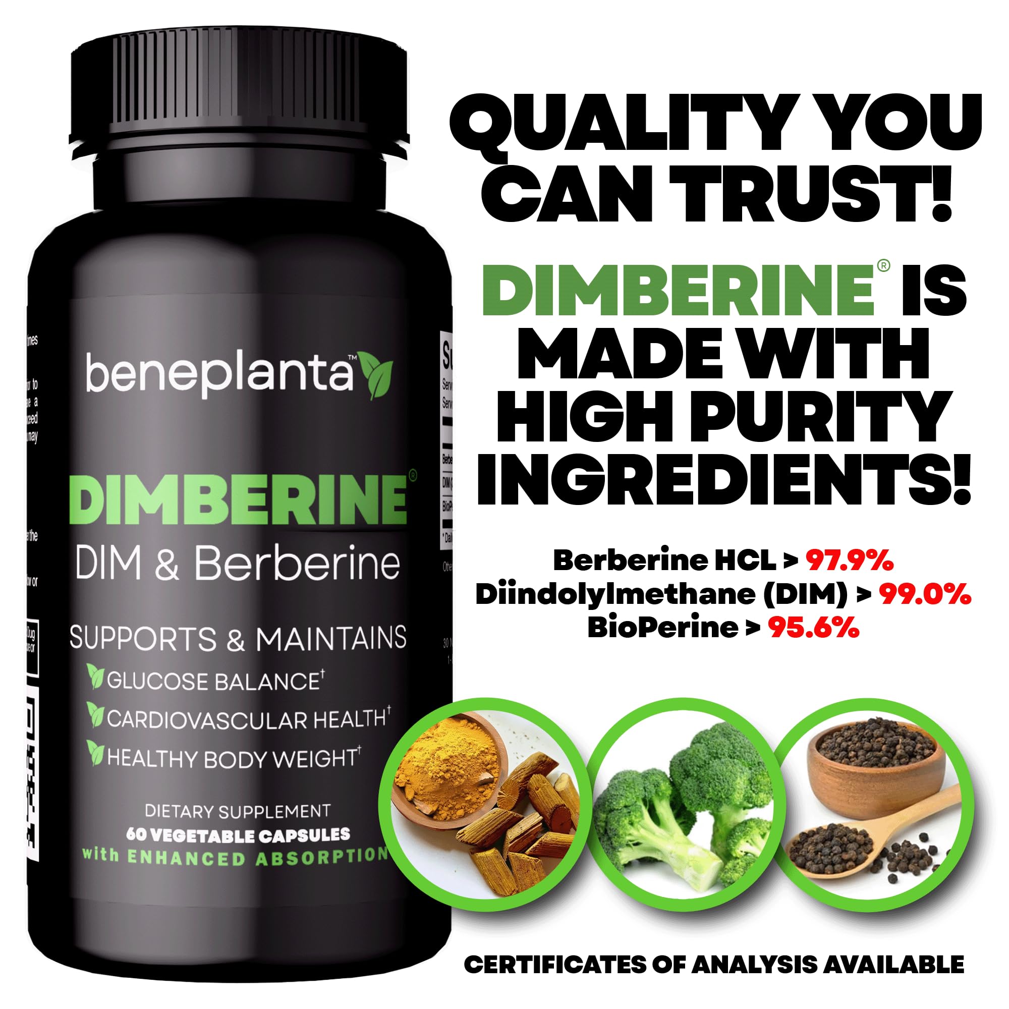 Dimberine - DIM & Berberine, High Purity Enhanced Absorption Formula - 60 Capsules DimberineAu supplements