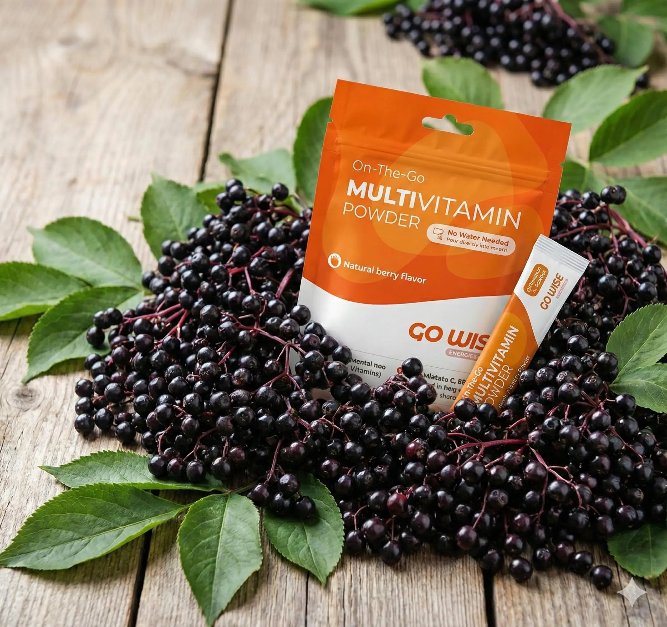 Go Wise On The Go Multivitamin Powder, 14 Vegan Daily Vitamin Packets for Men & Women, Natural Berry Flavor Go WiseAu supplements