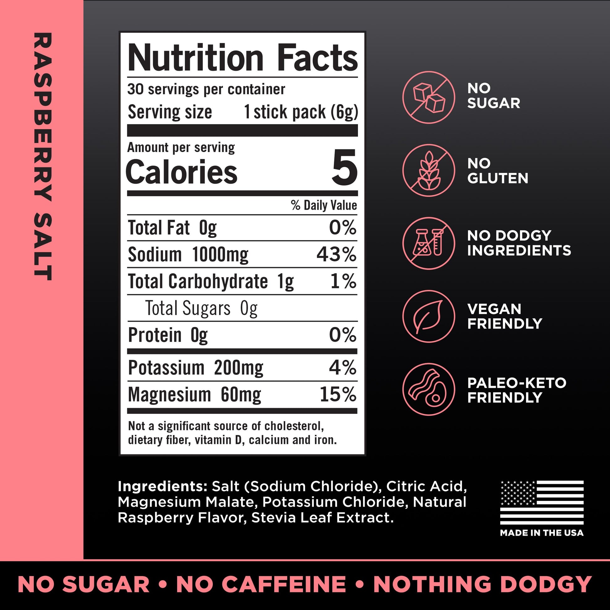 LMNT Zero Sugar Electrolytes - Raspberry Salt | Drink Mix | 30-Count Drink LMNTUS supplements