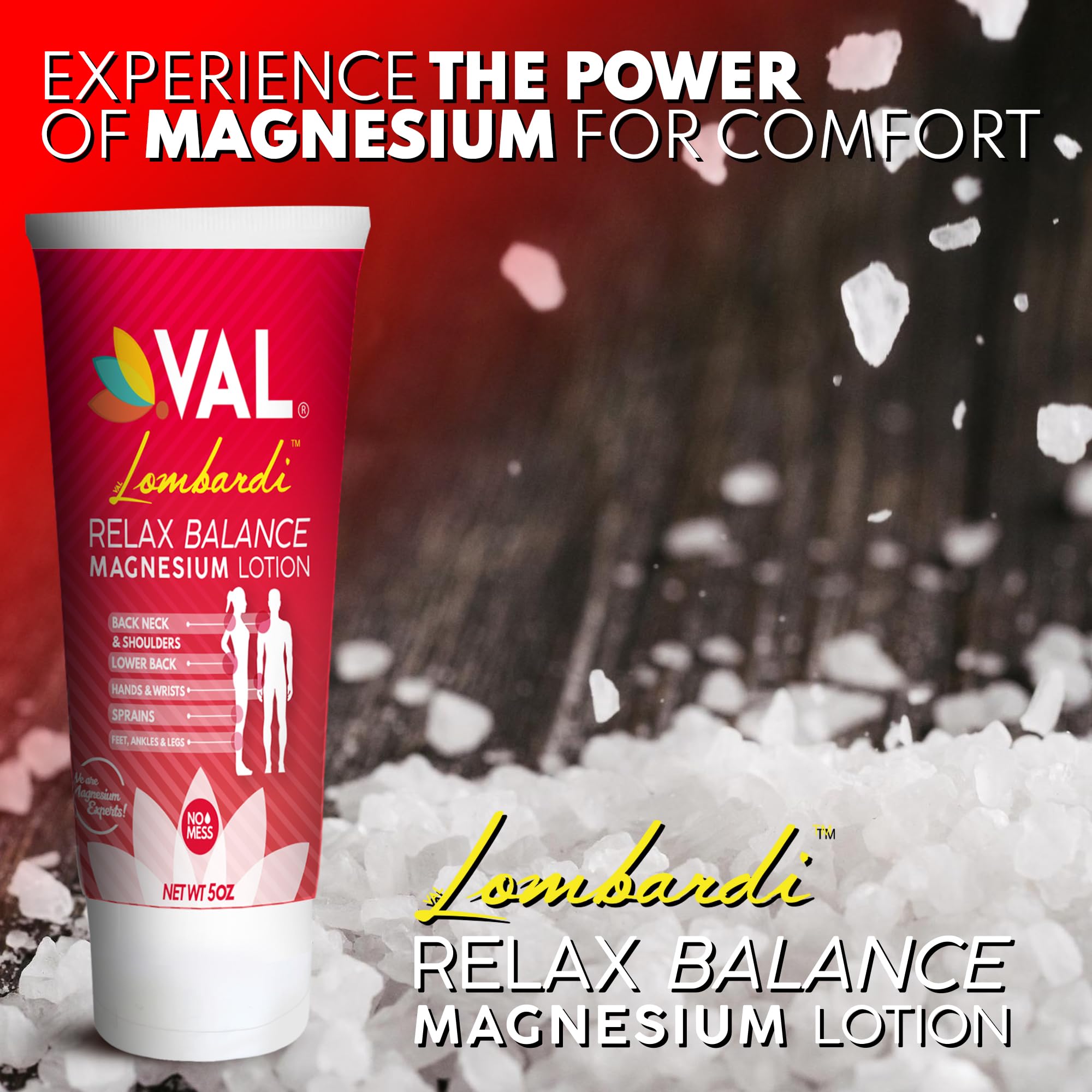VAL Lombardi Relax Balance Magnesium Lotion | Arnica, Camphor & Menthol | Fast Relief for Joints, Muscles, Back, Shoulders, Feet | Non-Greasy | 5oz VALAu supplements
