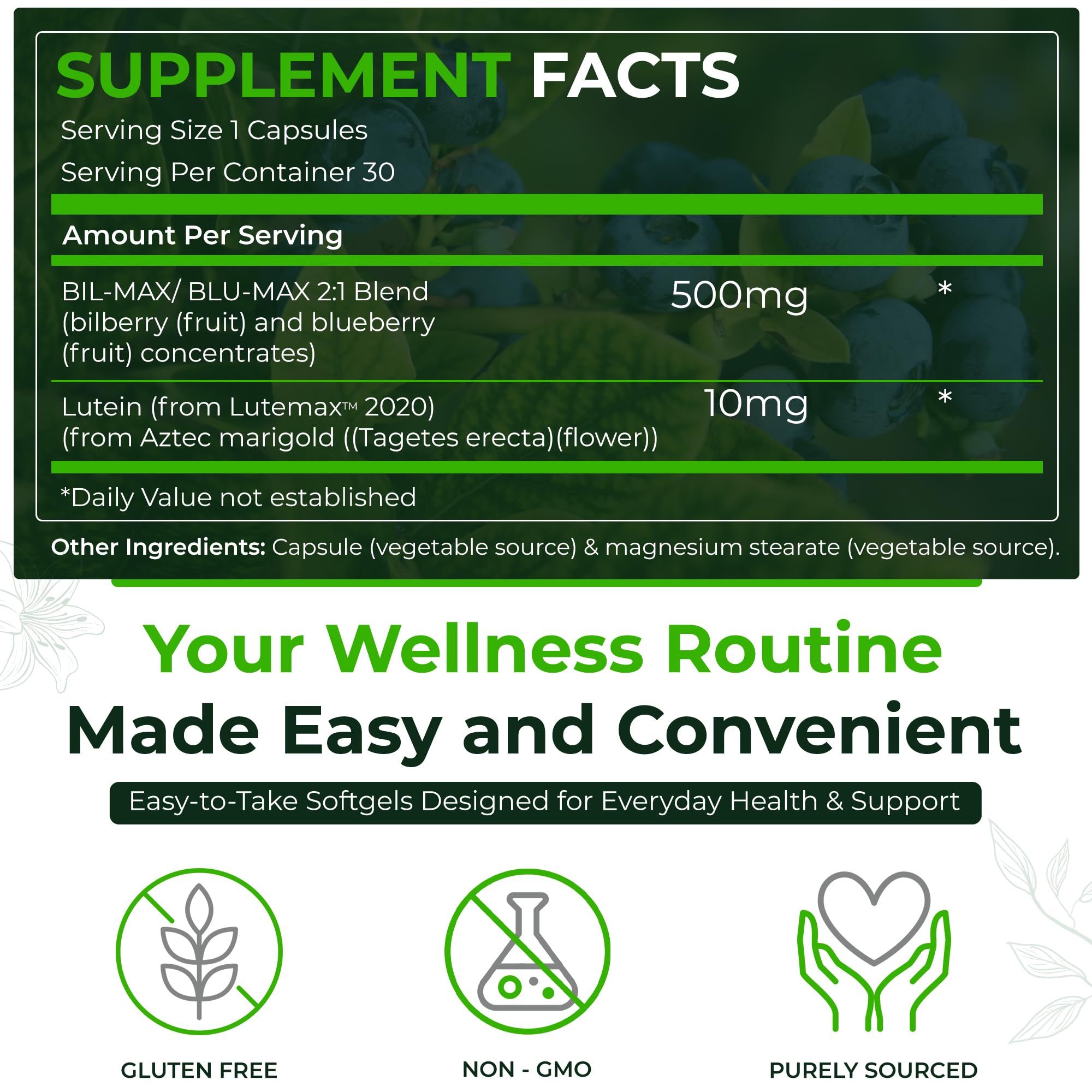 Natural Nutra Ultimate Eye Health Supplement - Bilberry & Blueberry Extract Blend for Day and Night Vision Support, Promotes Color Perception & Eye Clarity - Non-GMO, Vegan - 30 Capsules (Pack of 3) Natural NutraAu supplements