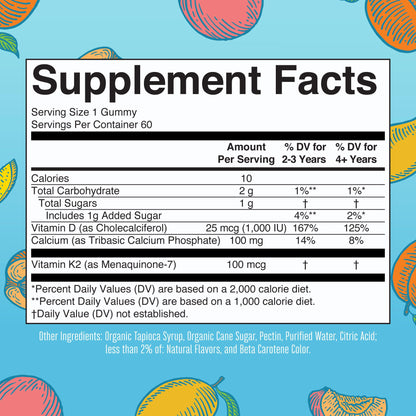 MaryRuth Organics Calcium with Vitamin D & Vitamin K2, 2 Month Supply, Calcium Supplement Supports Bone Health & Joint Support, with Vitamins D3 K2 Gummies, Vegan, Non-GMO, Gluten Free, 60 Count MARYRUTH'SUS supplements