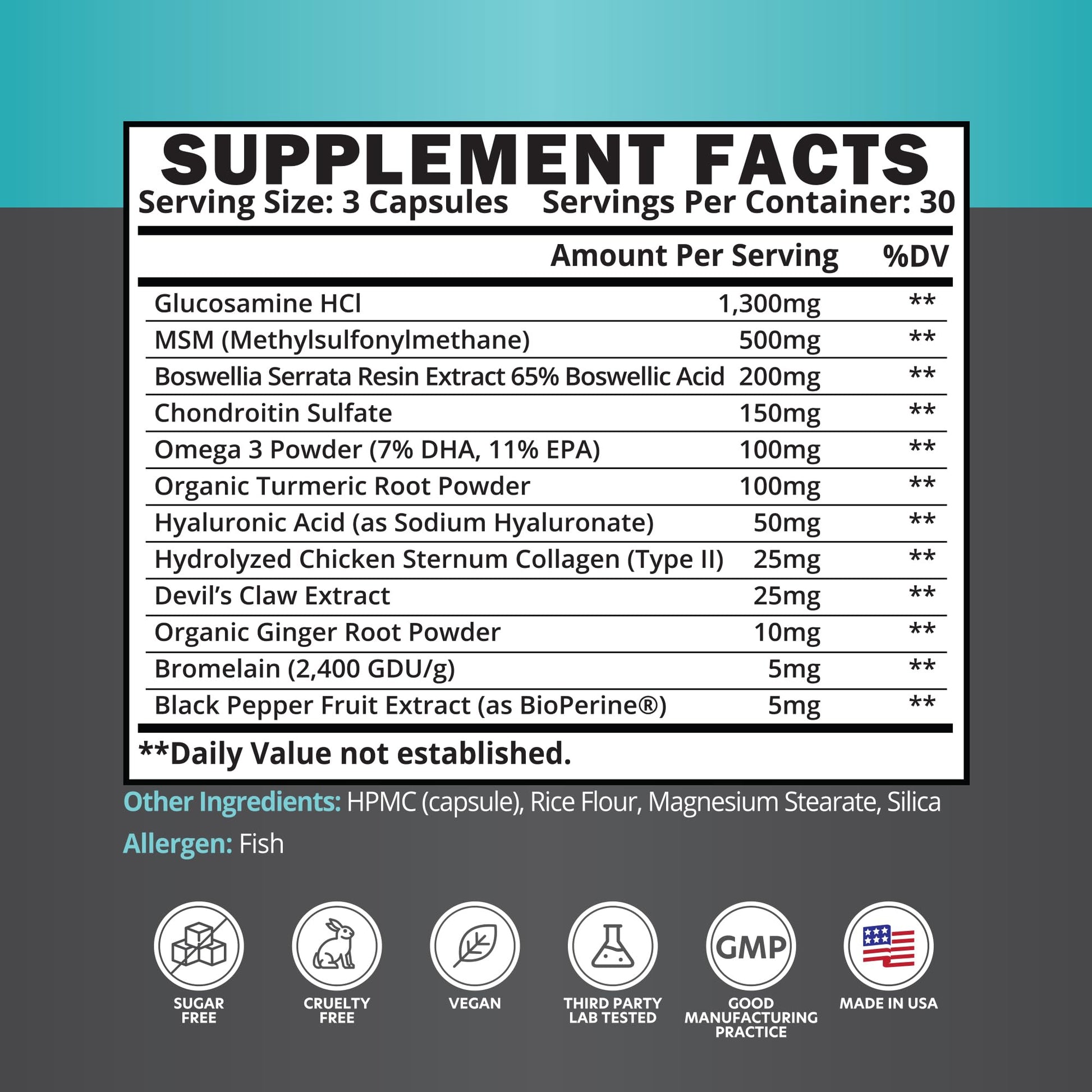 ETAFOR Joint Support Supplement - Joint Health Supplement with Glucosamine, Boswellia Serrata, Turmeric and Black Pepper Extract ETAFORAu supplements