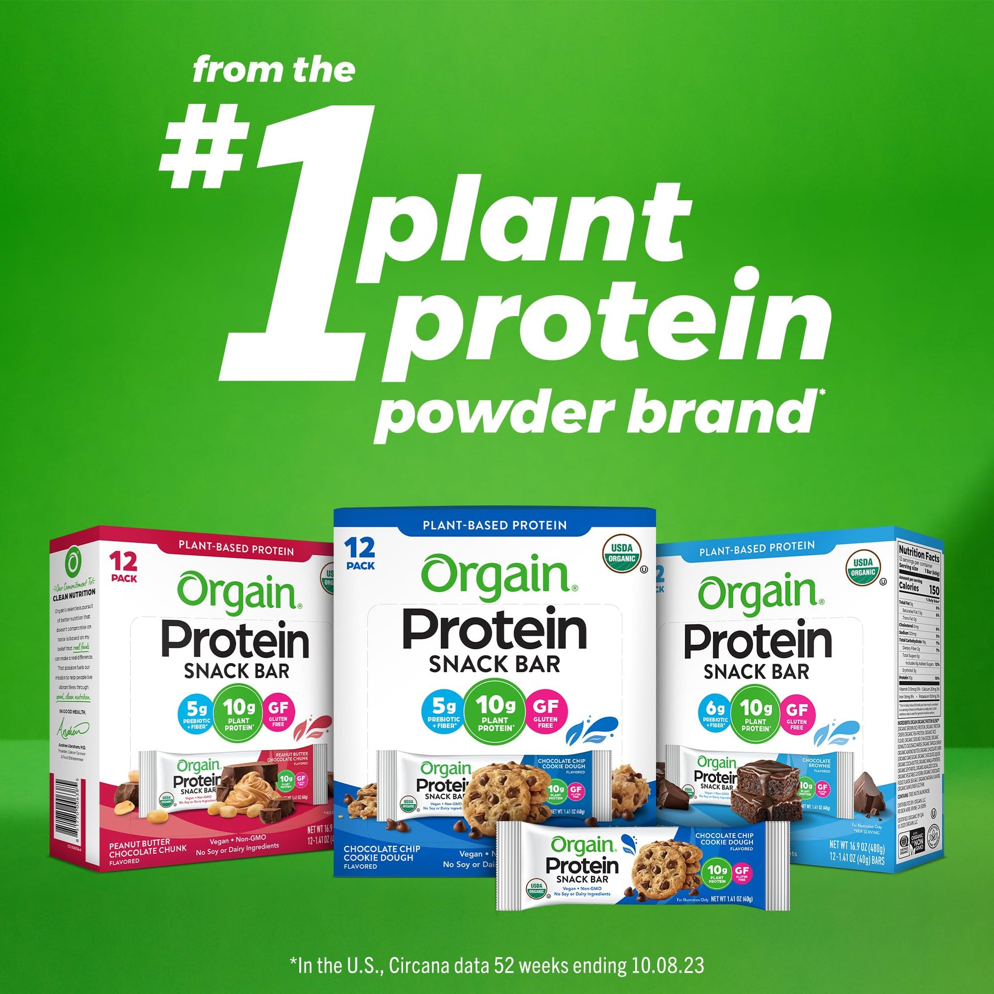 Orgain Organic Vegan Protein Bars, Smores - 10g Plant Based Protein, Gluten Free Snack OrgainAu supplements