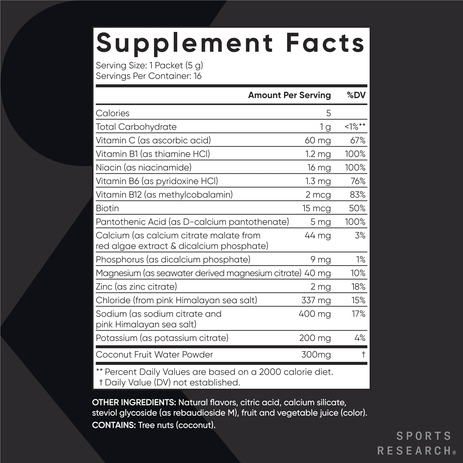 Sports Research Hydrate Electrolytes Powder Packets - Sugar-Free & Naturally Flavored Sports ResearchUS supplements