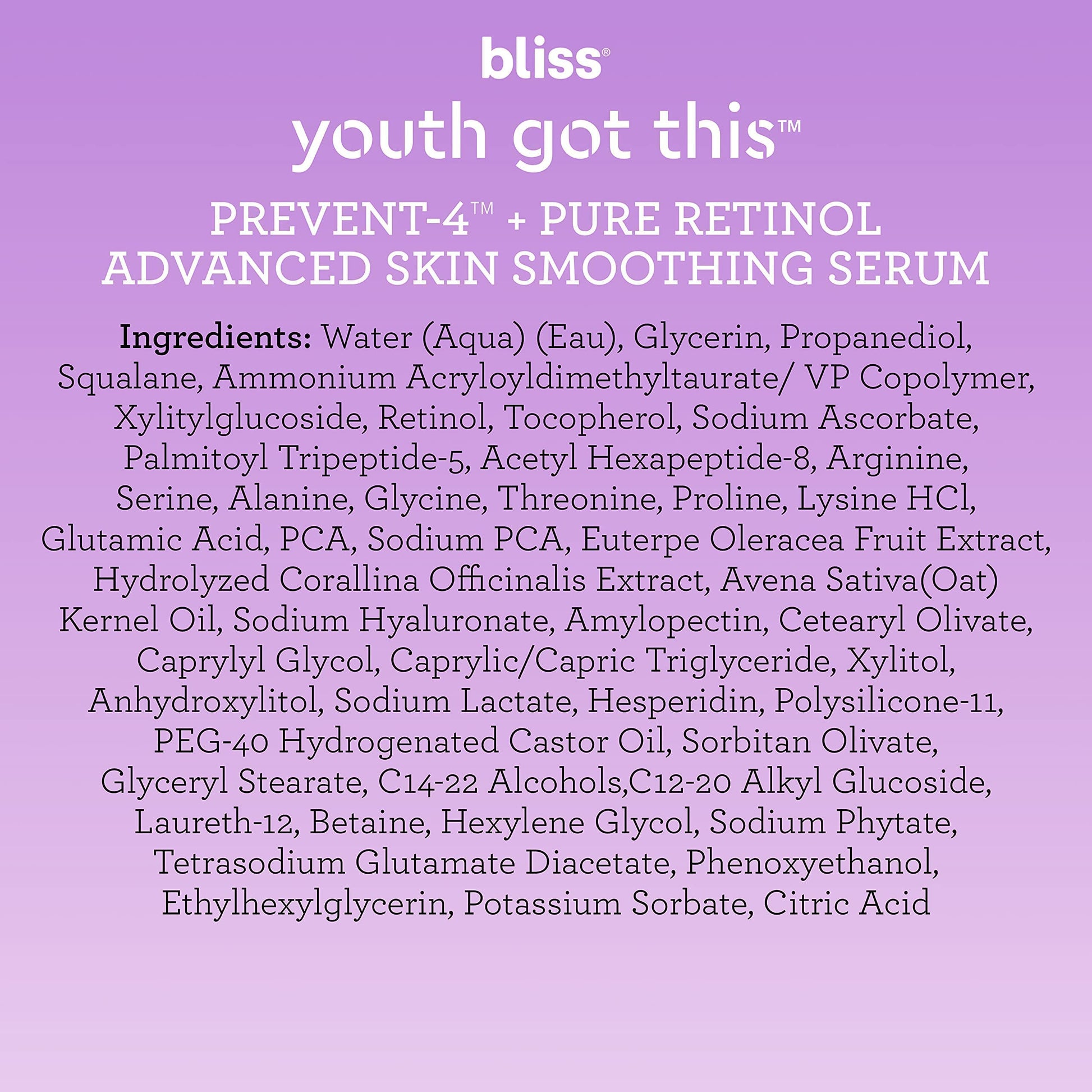 Bliss Youth Got This™ Prevent-4™ + Pure Retinol - 0.67 Fl Oz - Advanced Skin BlissAu supplements
