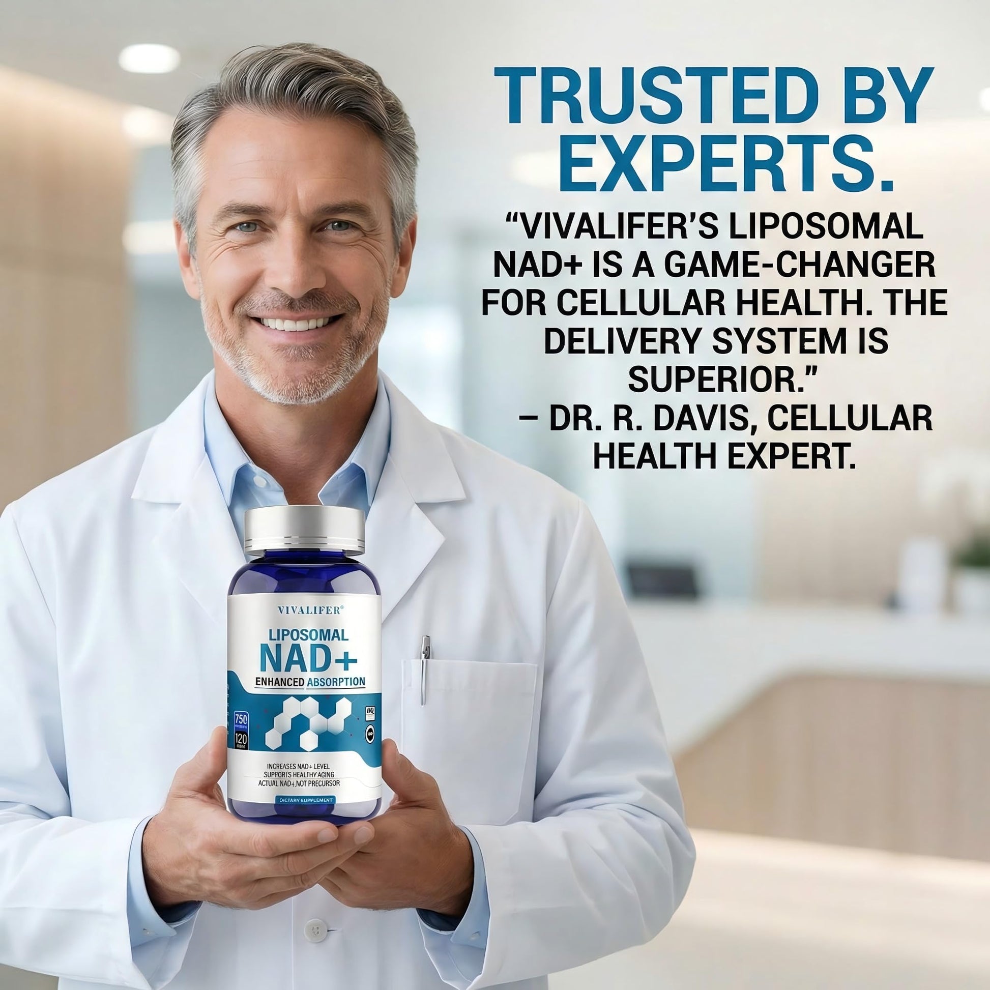 Liposomal NAD+ Supplement 750mg - 120 Capsules NMN Alternative Superior Absorption & Bioavailability -True Nicotinamide Adenine Dinucleotide for Cellular Energy, DNA Repair Support & Healthy Aging DQQIAu supplements
