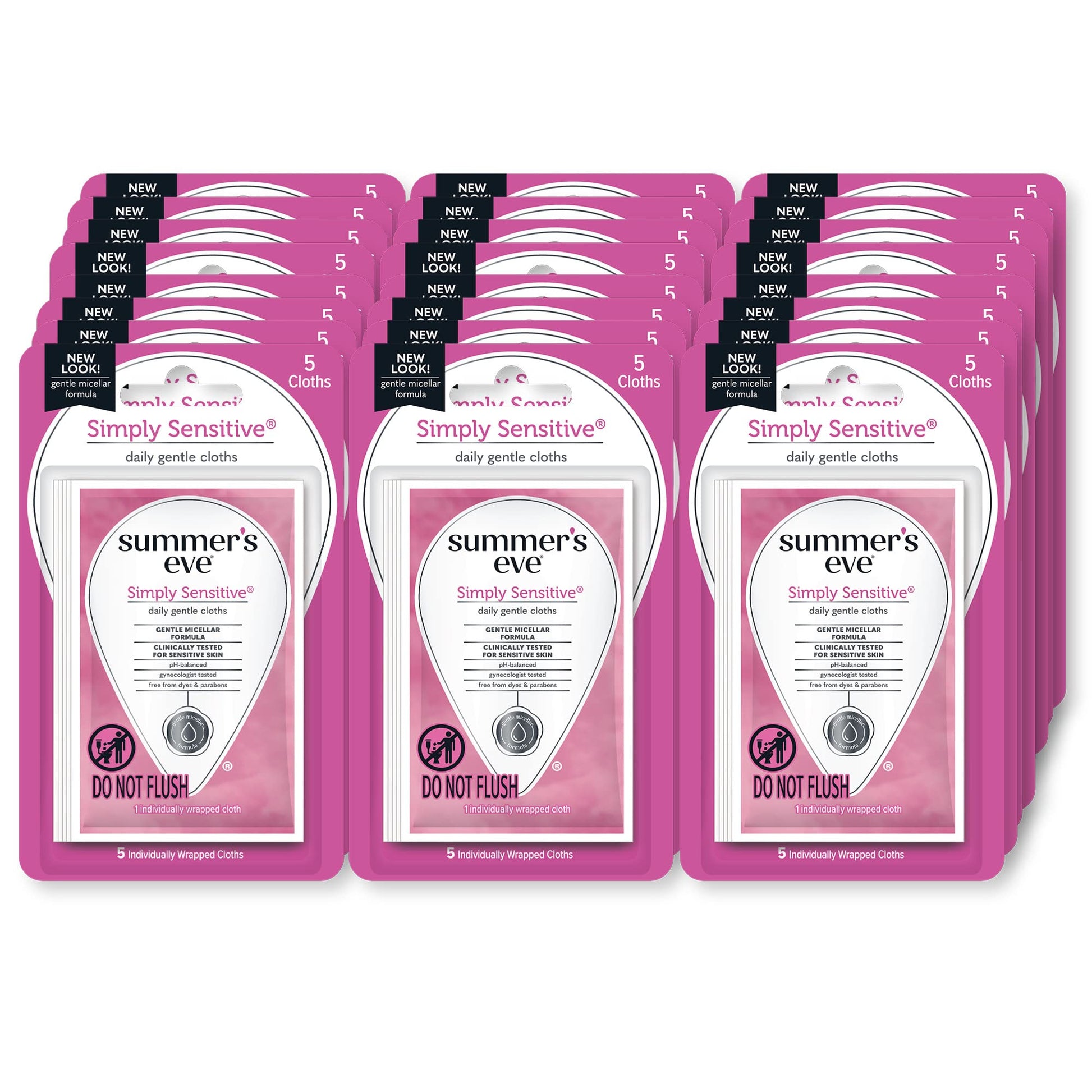 Summer's Eve Feminine Wipes, Simply Sensitive, 5 Count Trial & Travel Size, 24 Pack Summer's EveAu supplements