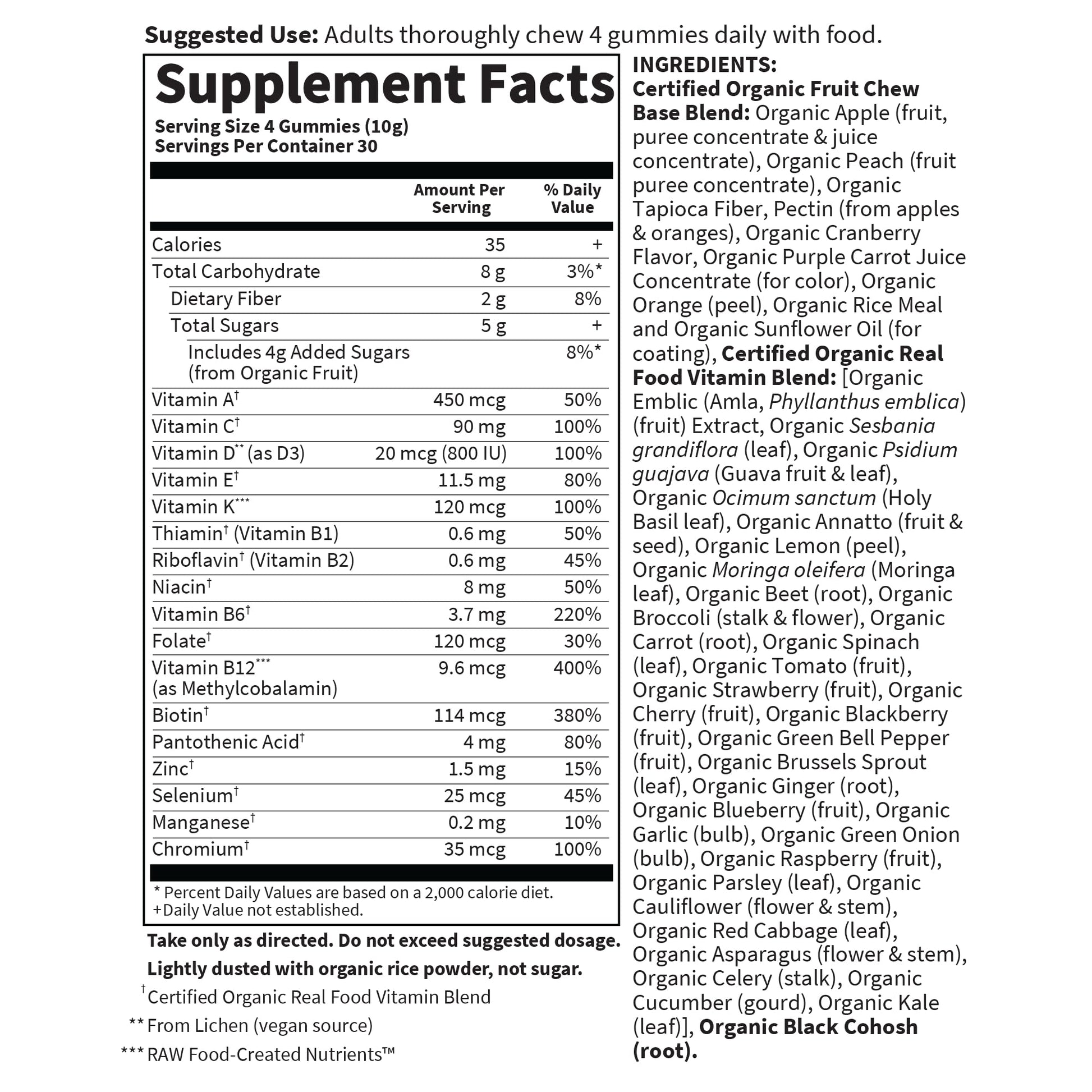 Garden of Life Organics Women 40+ Gummy Vitamins - Berry - Certified Organic, Non-GMO, Vegan, Kosher Complete Multi - Methyl B12, C & D3 Garden of LifeAu supplements