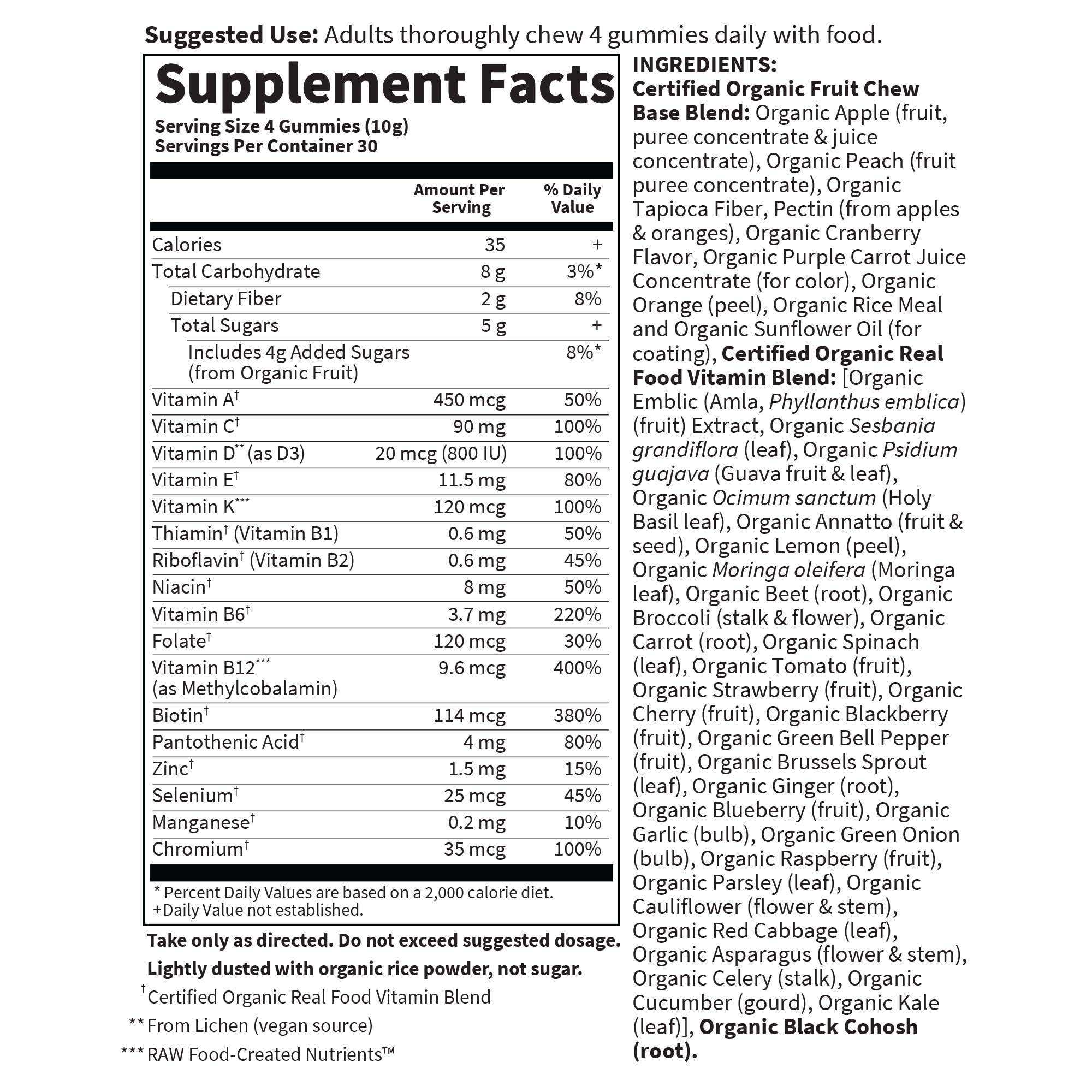 Garden of Life Organics Women 40+ Gummy Vitamins - Berry - Certified Organic, Non-GMO, Vegan, Kosher Complete Multi - Methyl B12, C & D3 Garden of LifeAu supplements