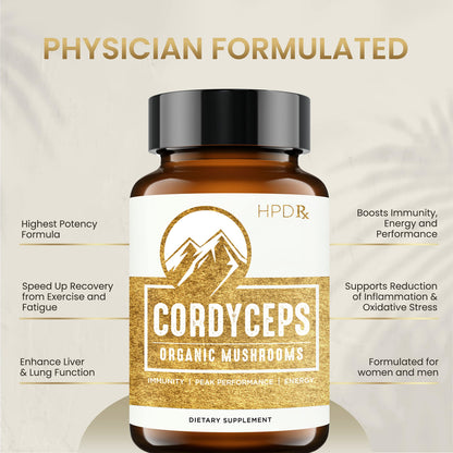 HPD Rx Premium Organic Cordyceps Mushroom Extract Performance , Pack of 2 HPD RxUS supplements