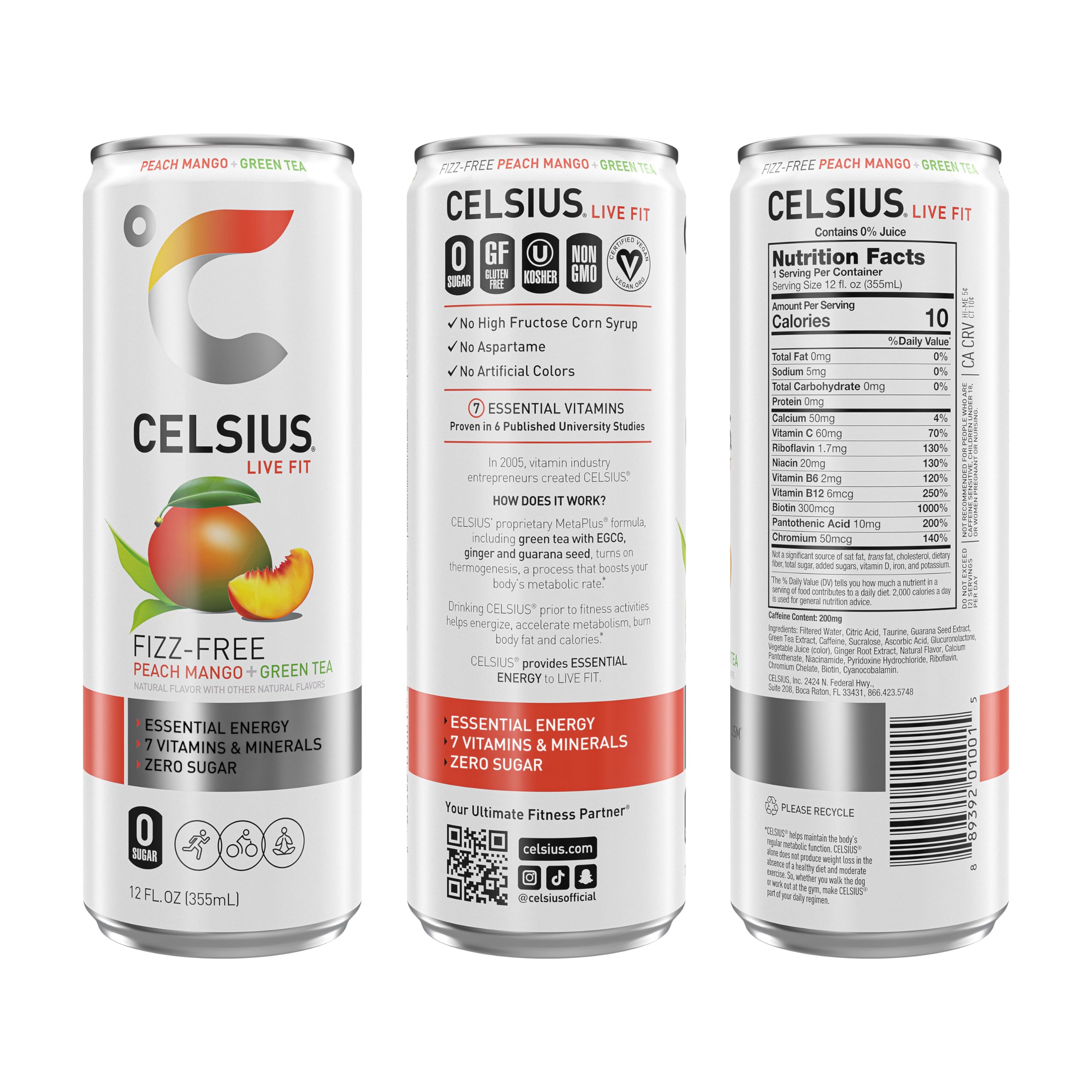 CELSIUS Fizz Free Variety Pack, Functional Essential Energy Drink 12 Fl Oz (Pack of 12) CELSIUSUS supplements