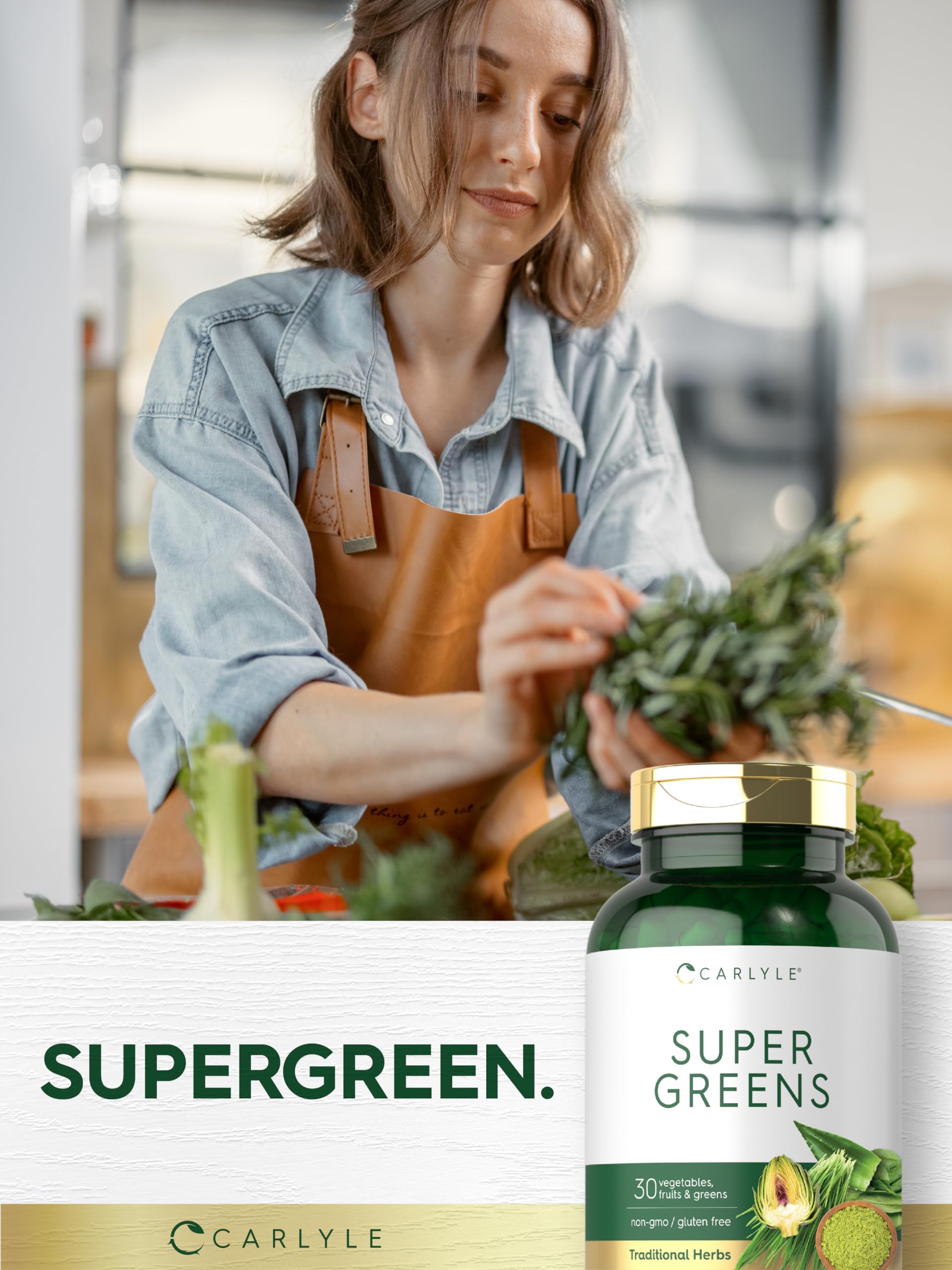 Carlyle Super Greens Capsules | 250 Count | Blend of 13 Vegetables and Greens Plus 17 Fruits | Non-GMO & Gluten Free Supplement CarlyleAu supplements