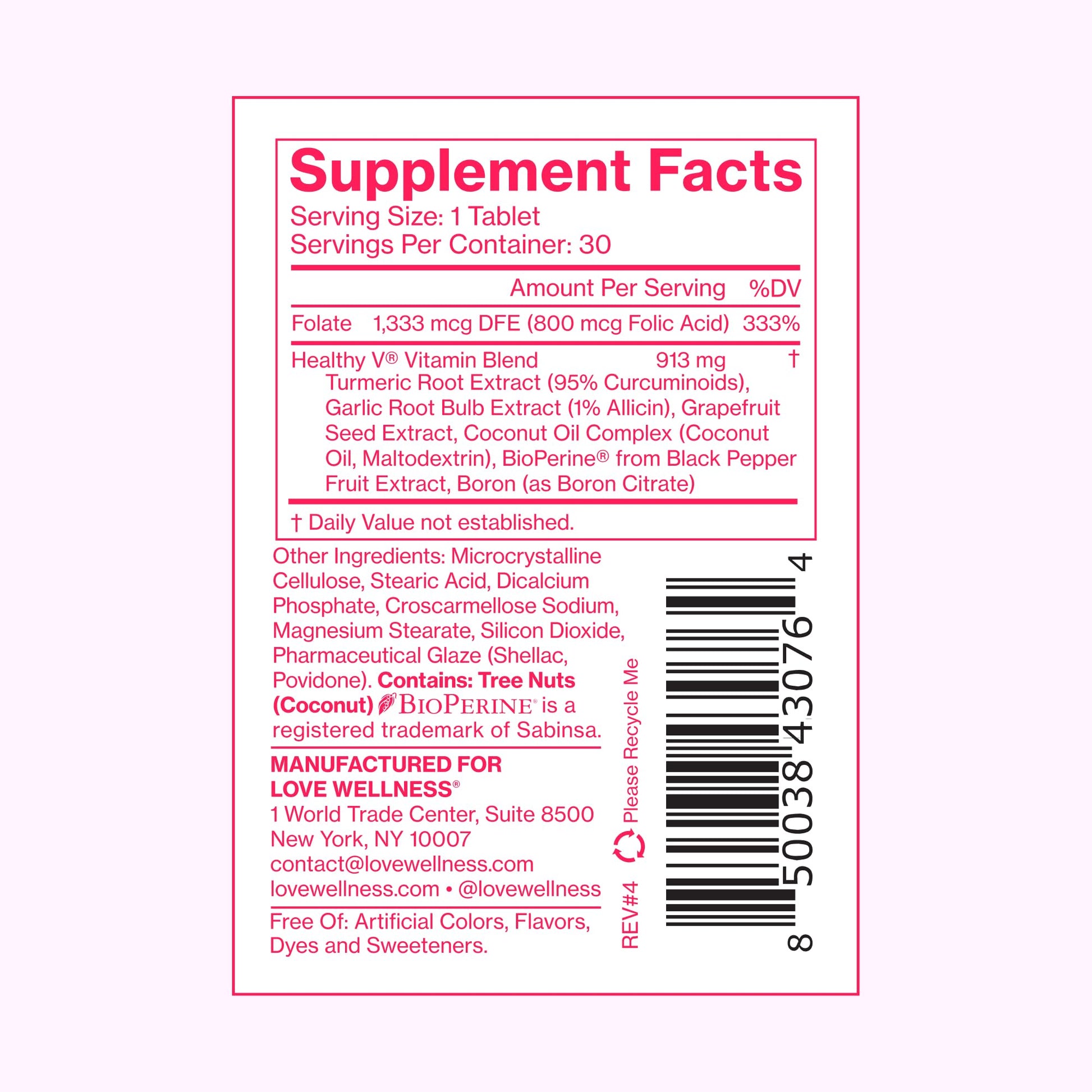Love Wellness Healthy V Vitamin | Women's Vaginal Health Supplement | pH Balance, Gut Health & Immune Support Supplement | Balance of Candida Yeast with Turmeric, Garlic & Coconut Oil | 30 Count Love WellnessUS supplements