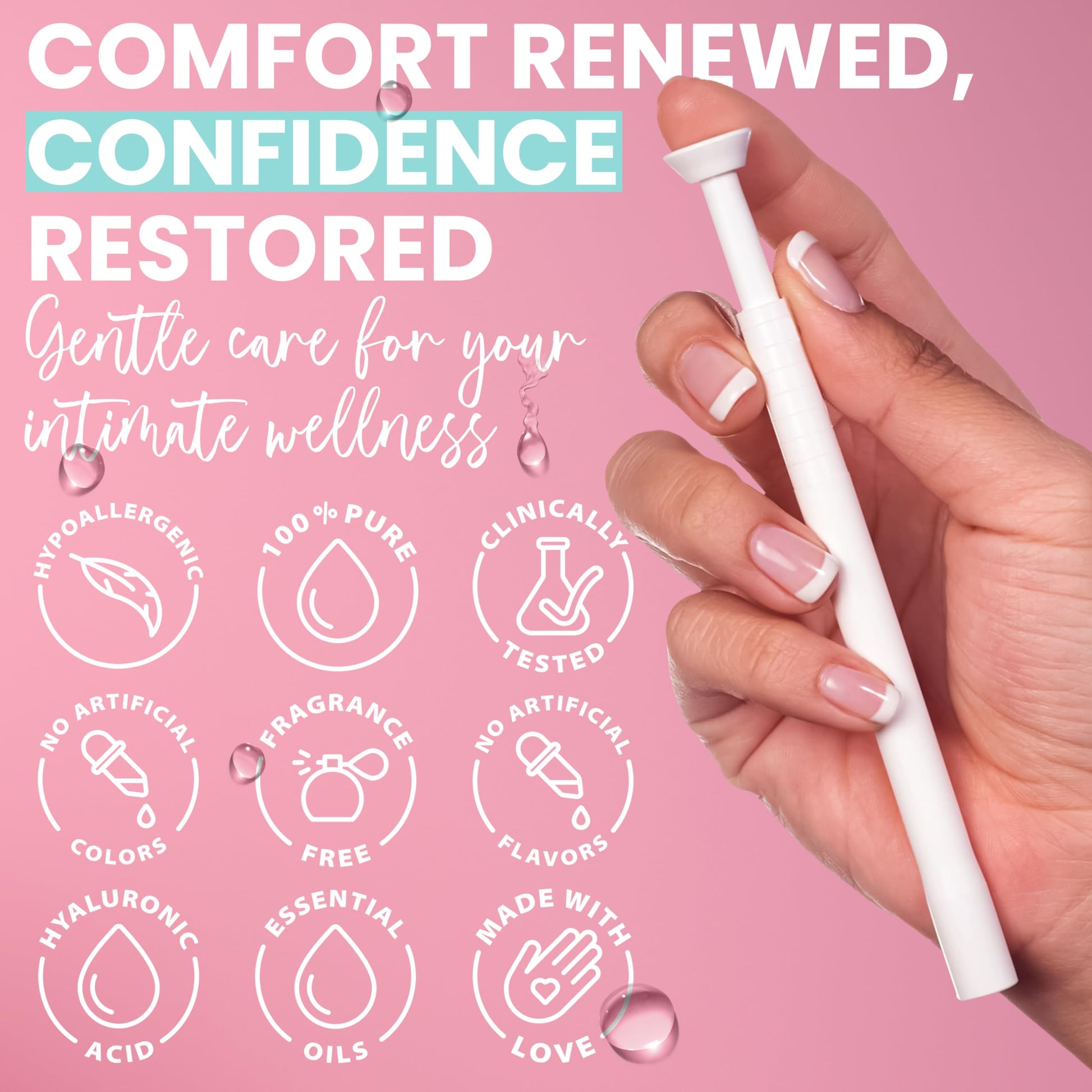 Hydro GYN Vaginal Moisturizer | Long Lasting for Vaginal Dryness & Irritation | Hyaluronic Acid & Vitamin E | Feminine Care Hormone Free | Pre and Post Menopausal | 12 Vaginal Suppositories Terramed Just Think ComfortUS supplements