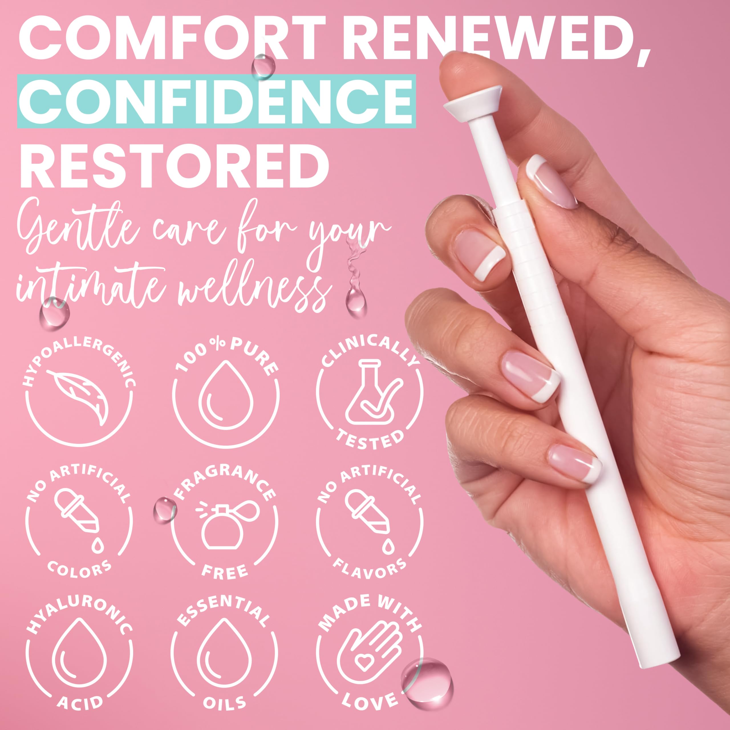Hydro GYN Vaginal Moisturizer | Long Lasting for Vaginal Dryness & Irritation | Hyaluronic Acid & Vitamin E | Feminine Care Hormone Free | Pre and Post Menopausal | 12 Vaginal Suppositories Terramed Just Think ComfortUS supplements