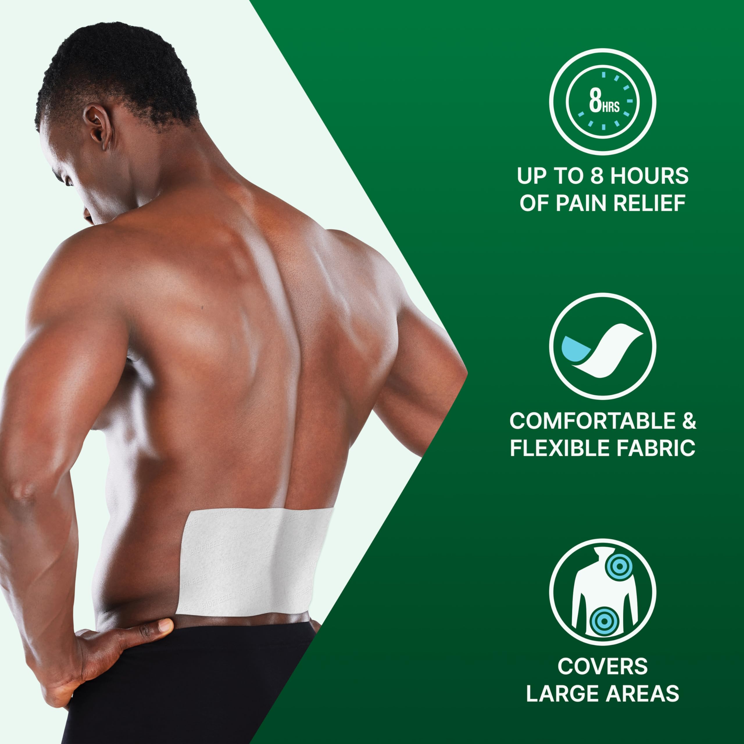 Biofreeze XL Pain Relief Patches, Menthol Pain Patches for Lower Back, Neck, Knee, & Shoulder, Comfortable & Flexible Fabric Stays in Place, 4 ct BiofreezeAu supplements