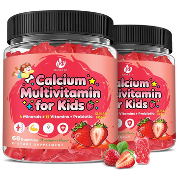 (2 Pack) Sugar Free Calcium Multivitamin Gummies for Kids - Nutritional, Immune, Bone Support, Whole Multivitamin, with Vitamins A, C, D, B1, B2, B6 JIANKYTZAu supplements