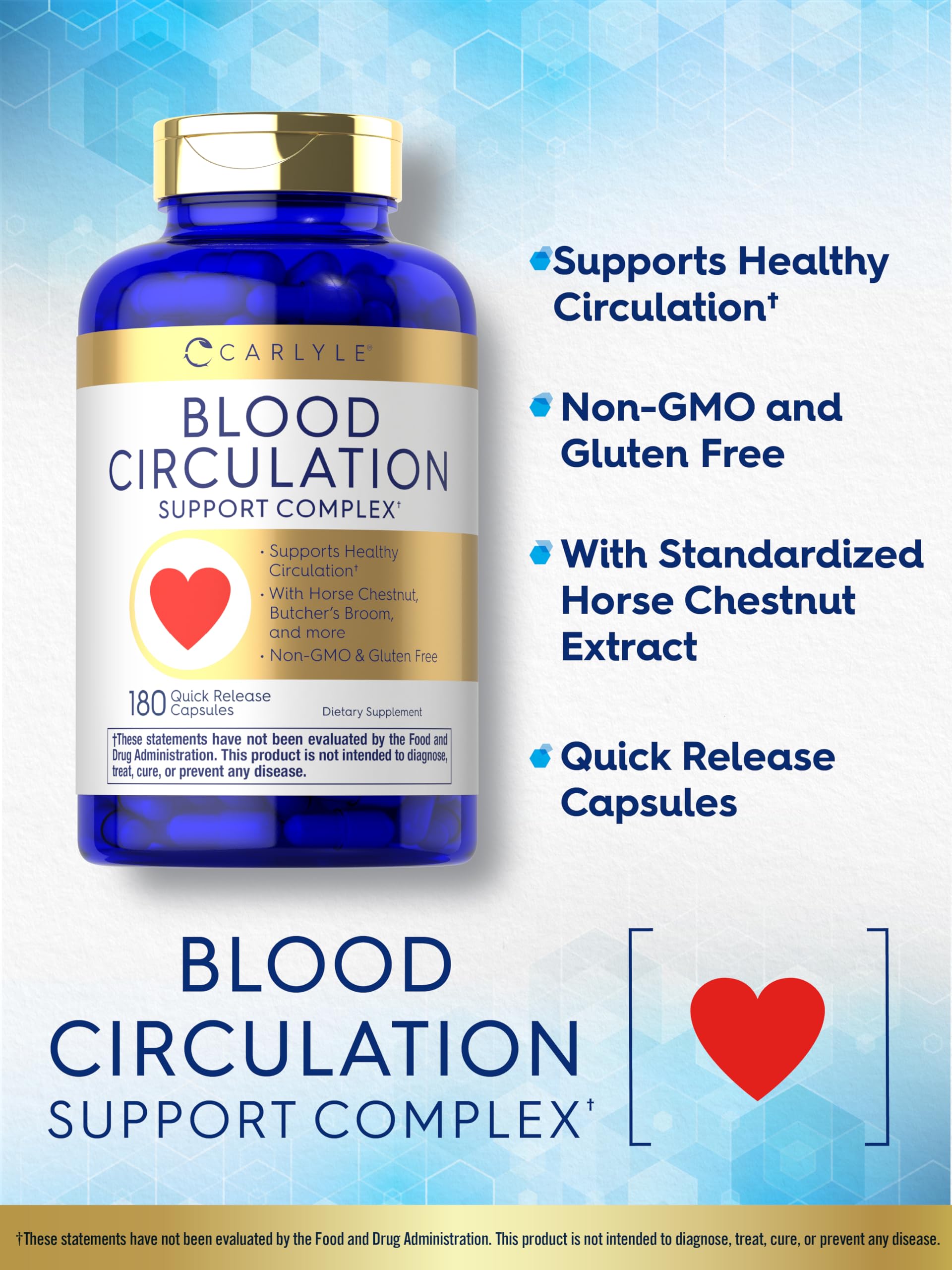 Carlyle Blood Circulation Supplement | 180 Capsules | Supports Healthy Circulation | Non-GMO, Gluten Free CarlyleAu supplements