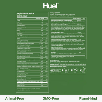 Huel Daily Greens | Superfood Greens Powder | 91 Vitamins, Minerals, and Wholefood HuelUS supplements