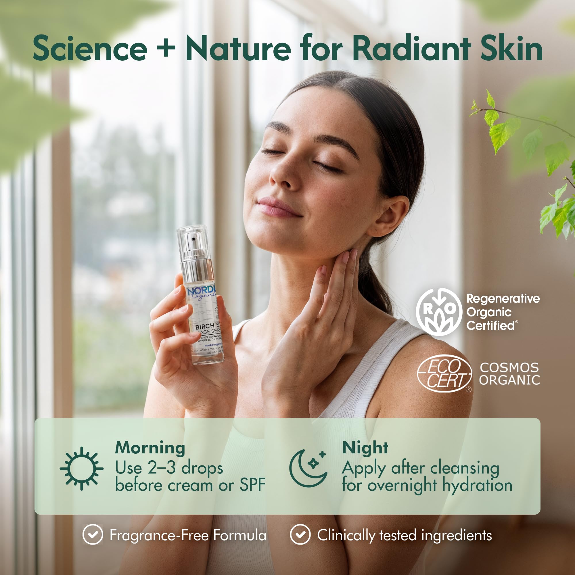 Nordic Organic Birch Sap Face Mist – COSMOS Certified Organic Formula with Hyaluronic Acid & Chaga Mushroom, Fragrance Free, Made in Finland 3.38 oz (100 ml), 1 Bottle Nordic OrganicAu supplements