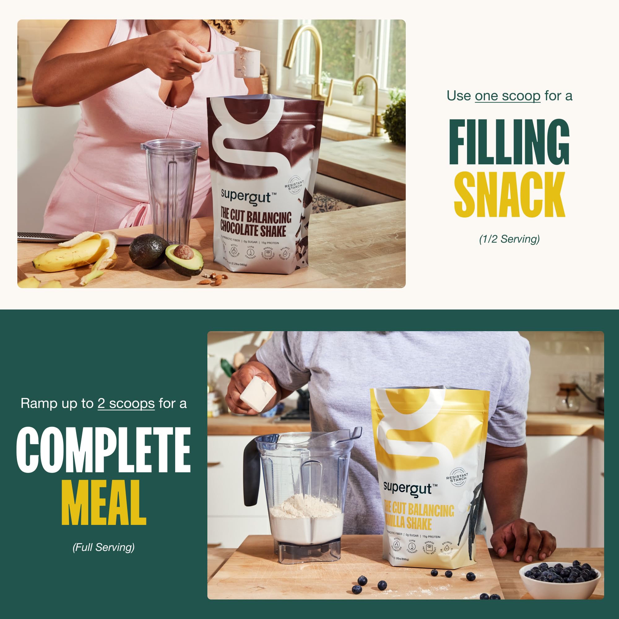 Supergut Prebiotic Shakes | Meal Replacement | Gut Health | Appetite Suppressant | High Protein and Fiber SupergutUS supplements