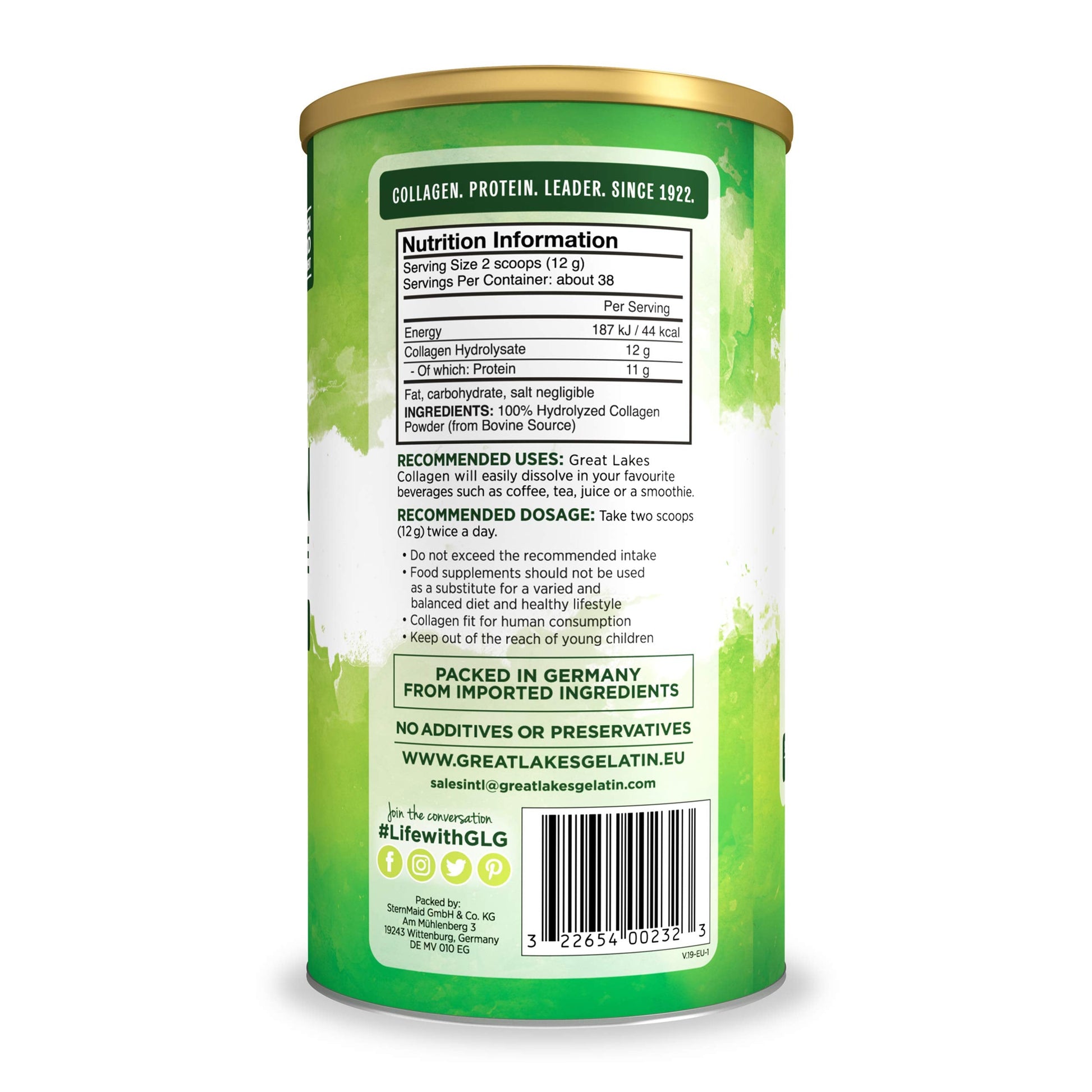 Great Lakes Gelatin Collagen Hydrolysate, Grass-Fed Bovine Hydrolysed Collagen Peptides Protein Great Lakes GelatinAu supplements