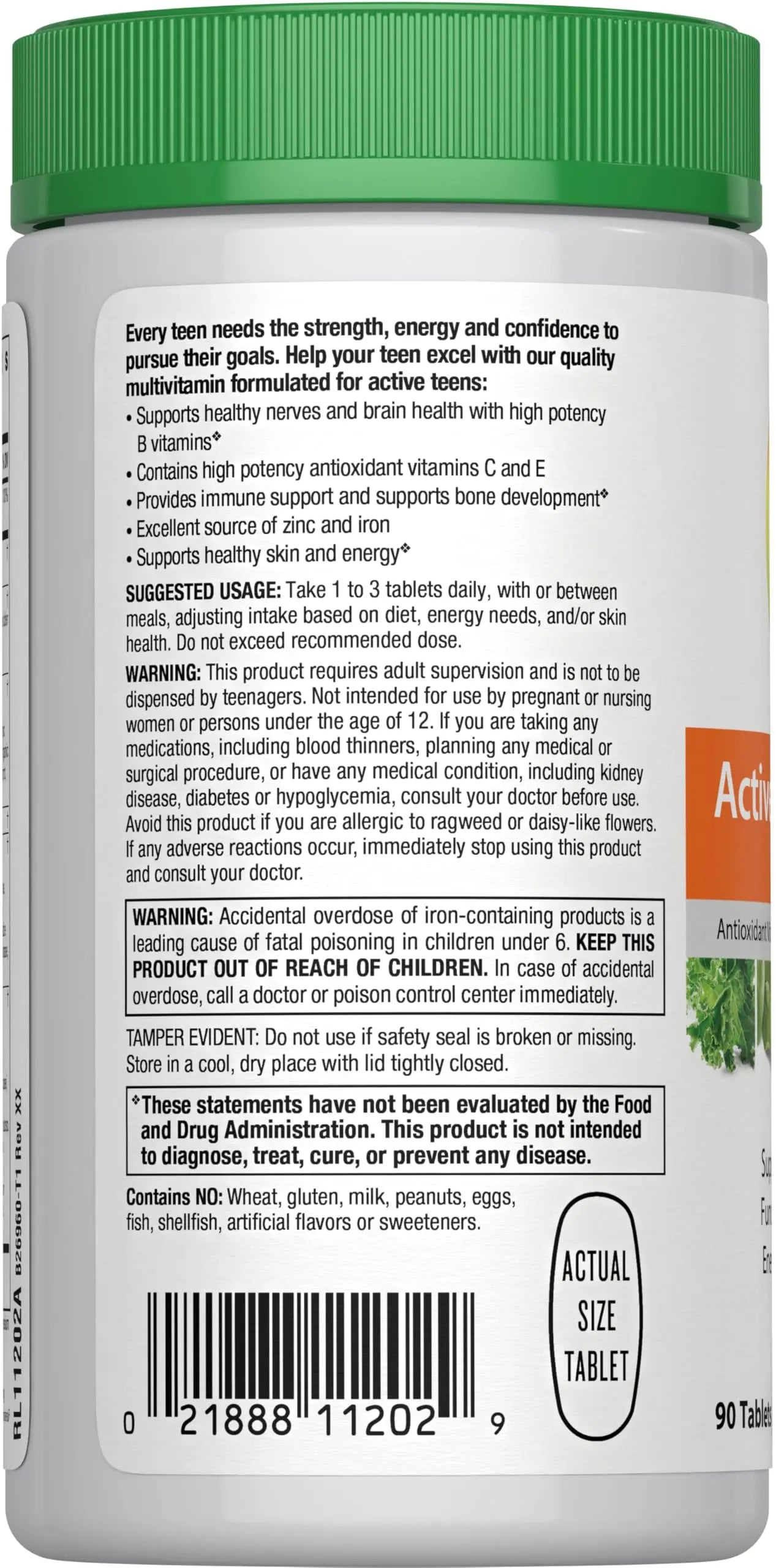 Rainbow Light Multivitamin for Teens, Vitamin C, Zinc, & B Complex, Supports Brain Health, Nerve Function Rainbow LightAu supplements