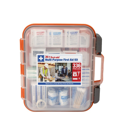 336 Piece First Aid Kit, Plastic Case 24/7 First AidUS supplements