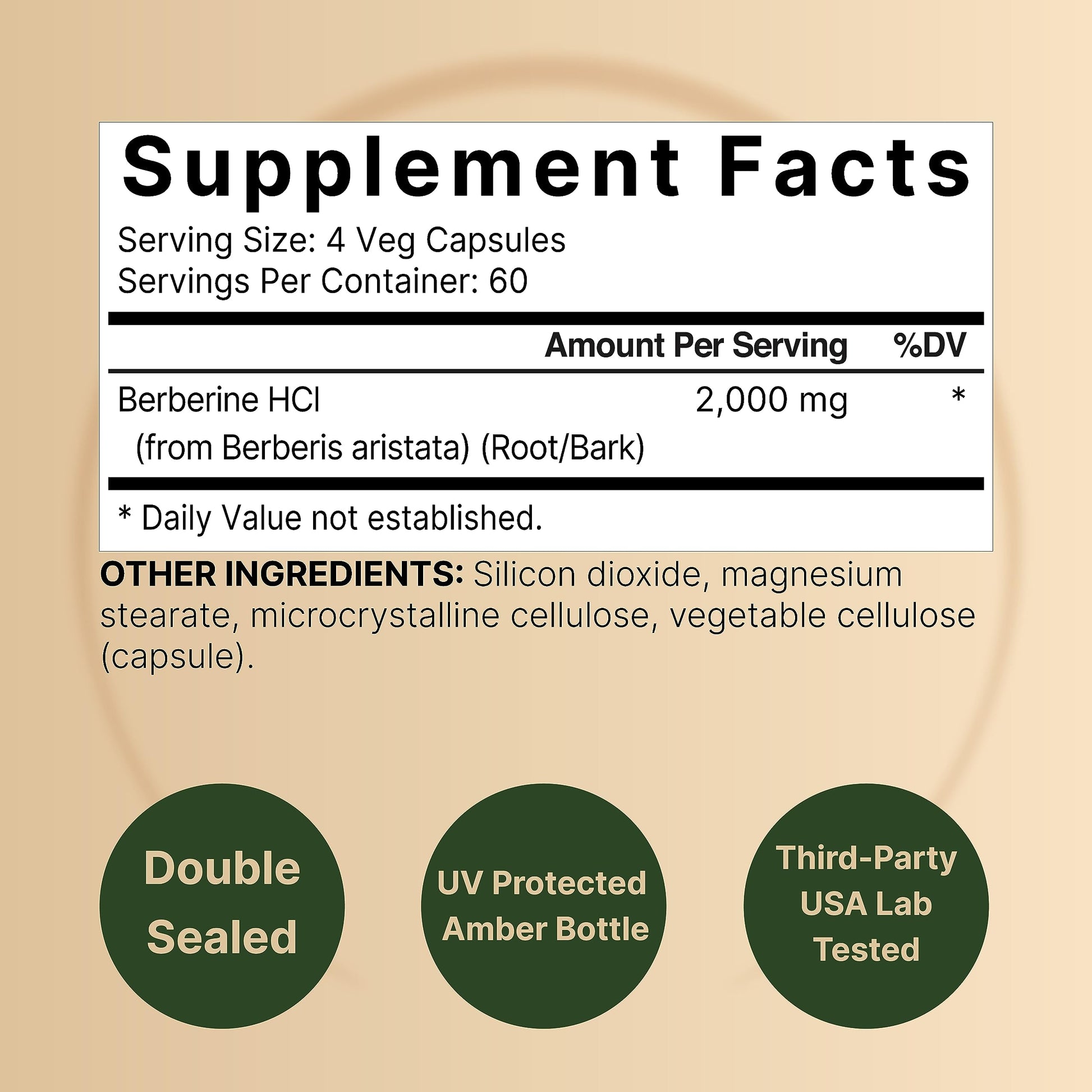 Berberine Supplement 500mg Per Capsule (2,000mg Per Serving) | 240 Veggie Capsules, 97% Pure Berberine HCL – Plant Based, Vegan, Non-GMO NatureBellUS supplements
