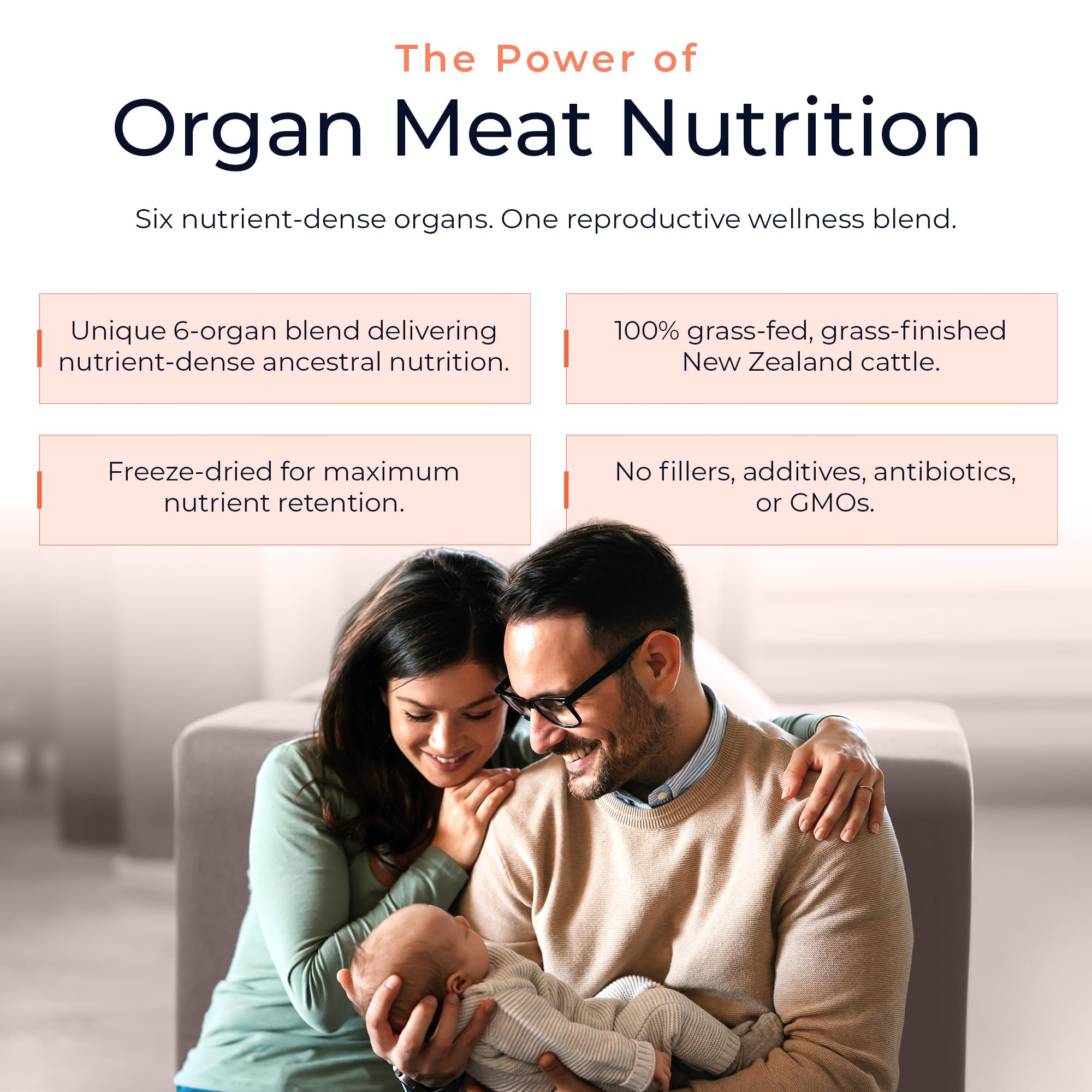 Molecular Fertility Beef Organ Complex - Pasture-Raised, Grass Fed Beef Liver, Brain, Heart, Spleen, Pancreas Blend, Healthy Hormone Balance and Fertility Supplement for Women and Men, 180 Capsules Molecular FertilityAu supplements