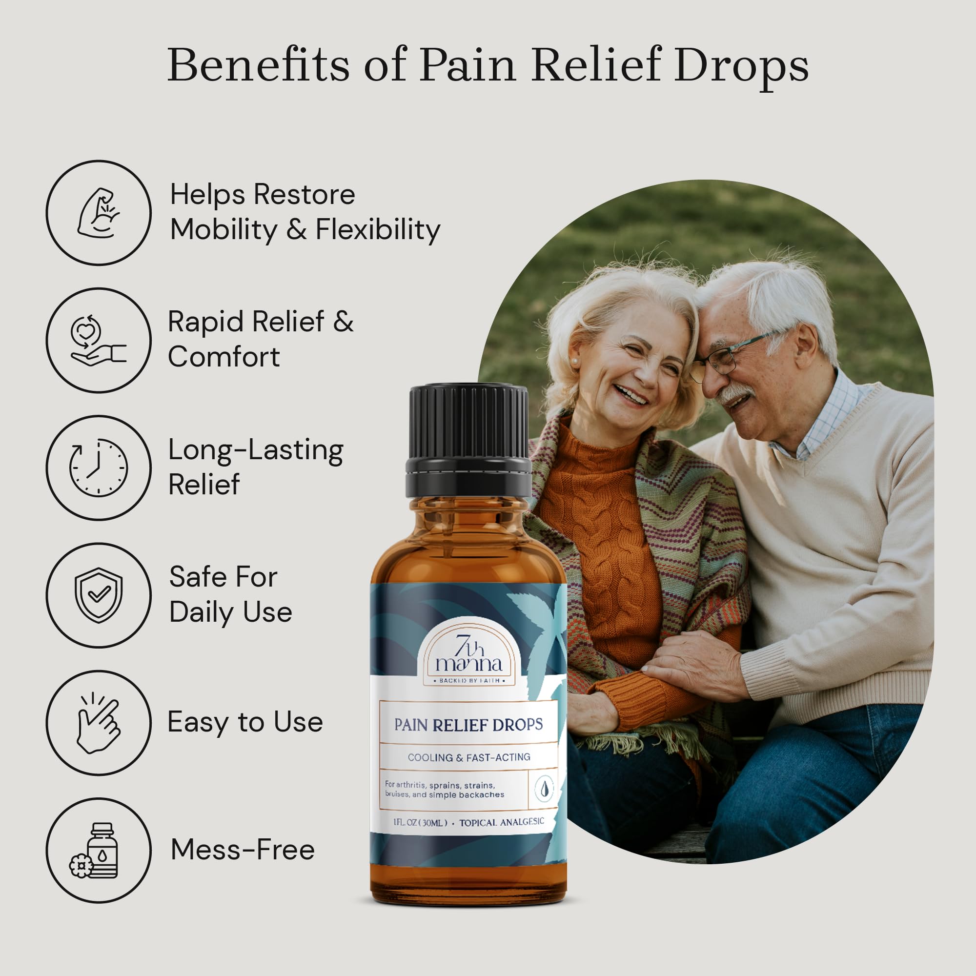 7th Manna Muscle Rub for Joint & Muscle Pain Relief, Menthol Pain Relief Formula with Camphor - Fast-Acting, Quick Dry & No Residue, 30ml - Topical Pain Relief for Active Adults 7th MannaAu supplements