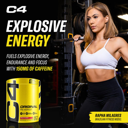 C4 Original Pre Workout Powder Fruit Punch - Vitamin C for Immune Support - Sugar Free CellucorUS supplements