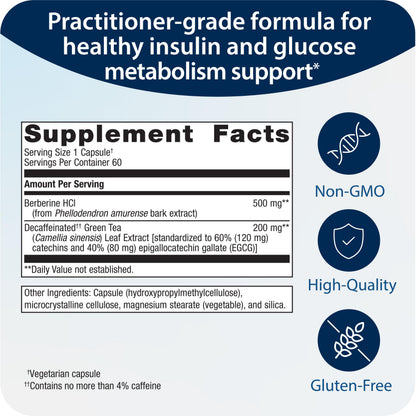 Metagenics Berberine GT - 500 mg Berberine HCl - Supports Heart Health & Carbohydrate MetagenicsUS supplements