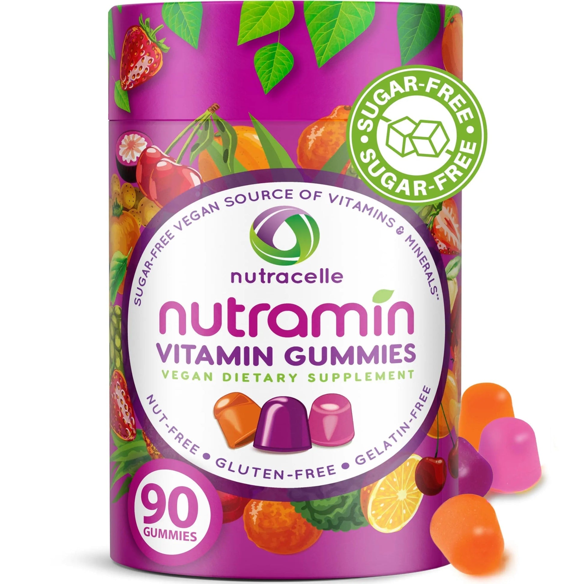 NUTRAMIN Daily Vegan Keto Multivitamin Gummies Non-GMO Natural Vitamin C, D + Zinc for Immunity, Plant-Based, Sugar-Free NutracelleAu supplements