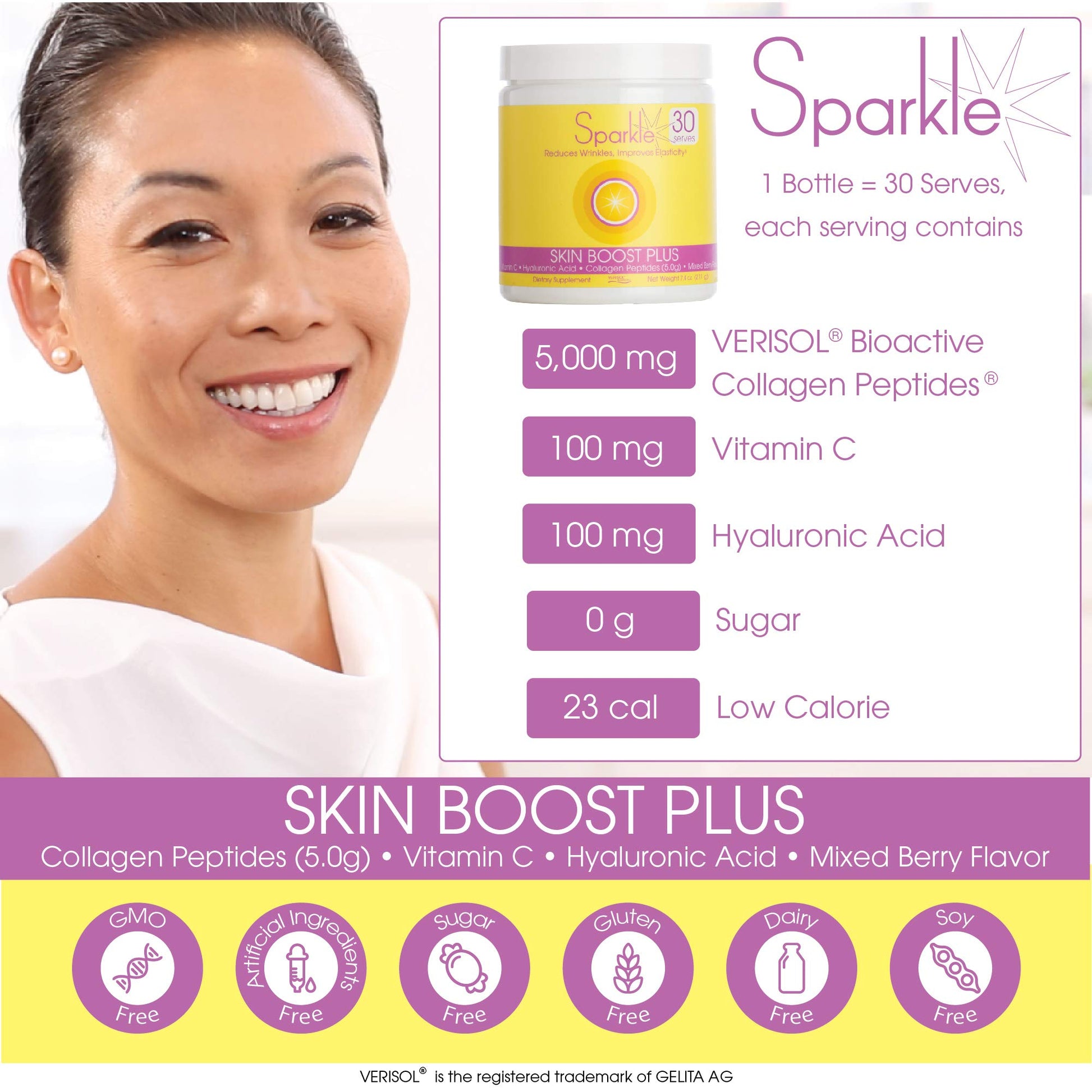 Hydrolyzed Collagen Powder - Sparkle Skin Boost Plus (Tropical Coconut Pineapple) Sparkle CollagenUS supplements