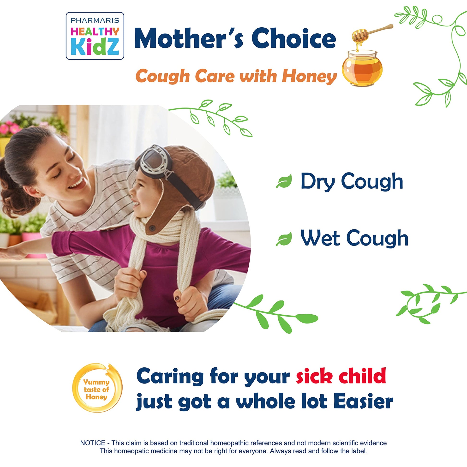 Mother’s Choice for Koff, for Dry and Wet Cough, Natural Cough Care for Kids with Honey, 125 ml PHARMARIS HEALTHY KIDZ MOTHER'S CHOICEAu supplements
