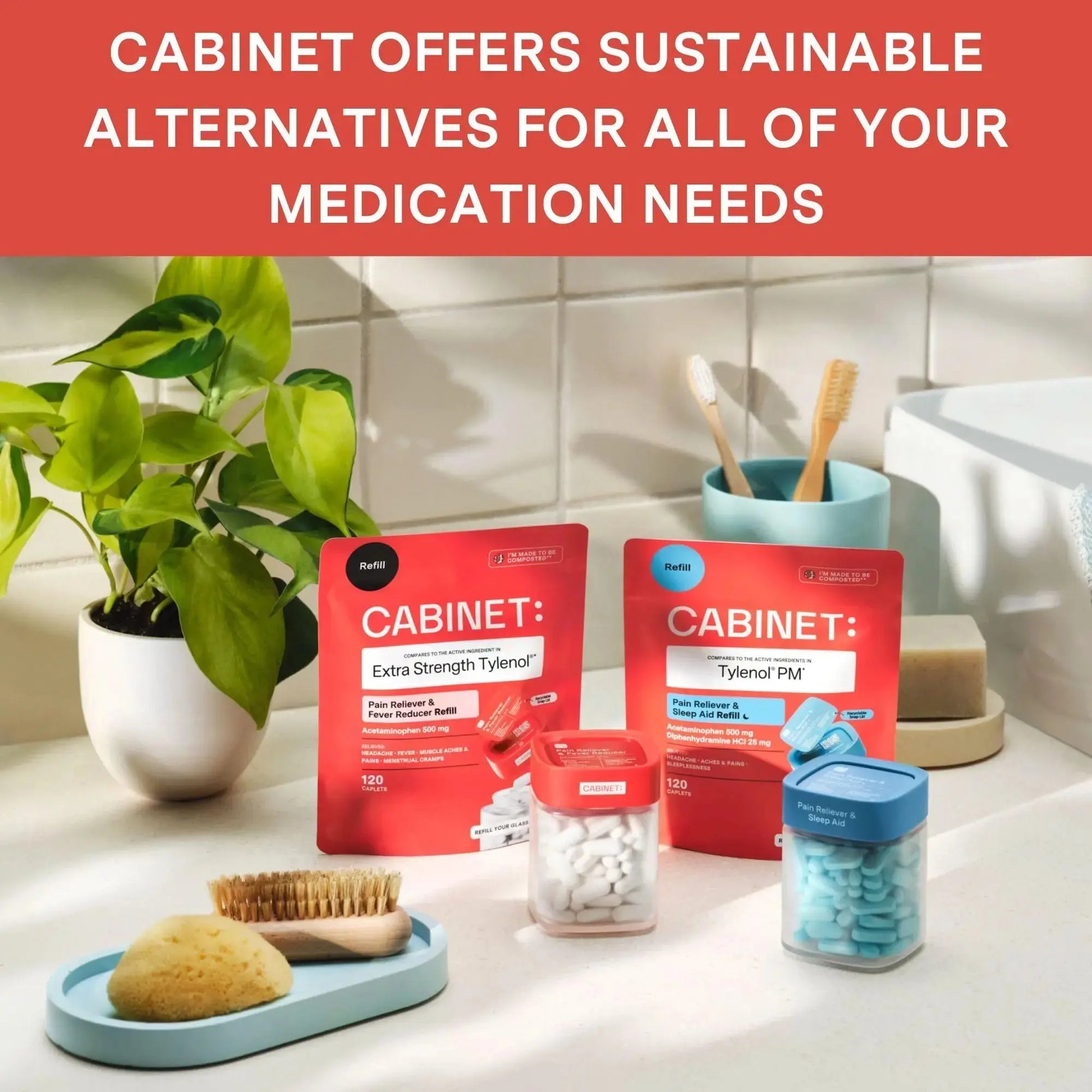 Cabinet: 500mg Acetaminophen for Headache Relief, Toothaches, Sore Throat, and Fever Reducer, 120 Tablets (Refill Pouch) Cabinet:Au supplements