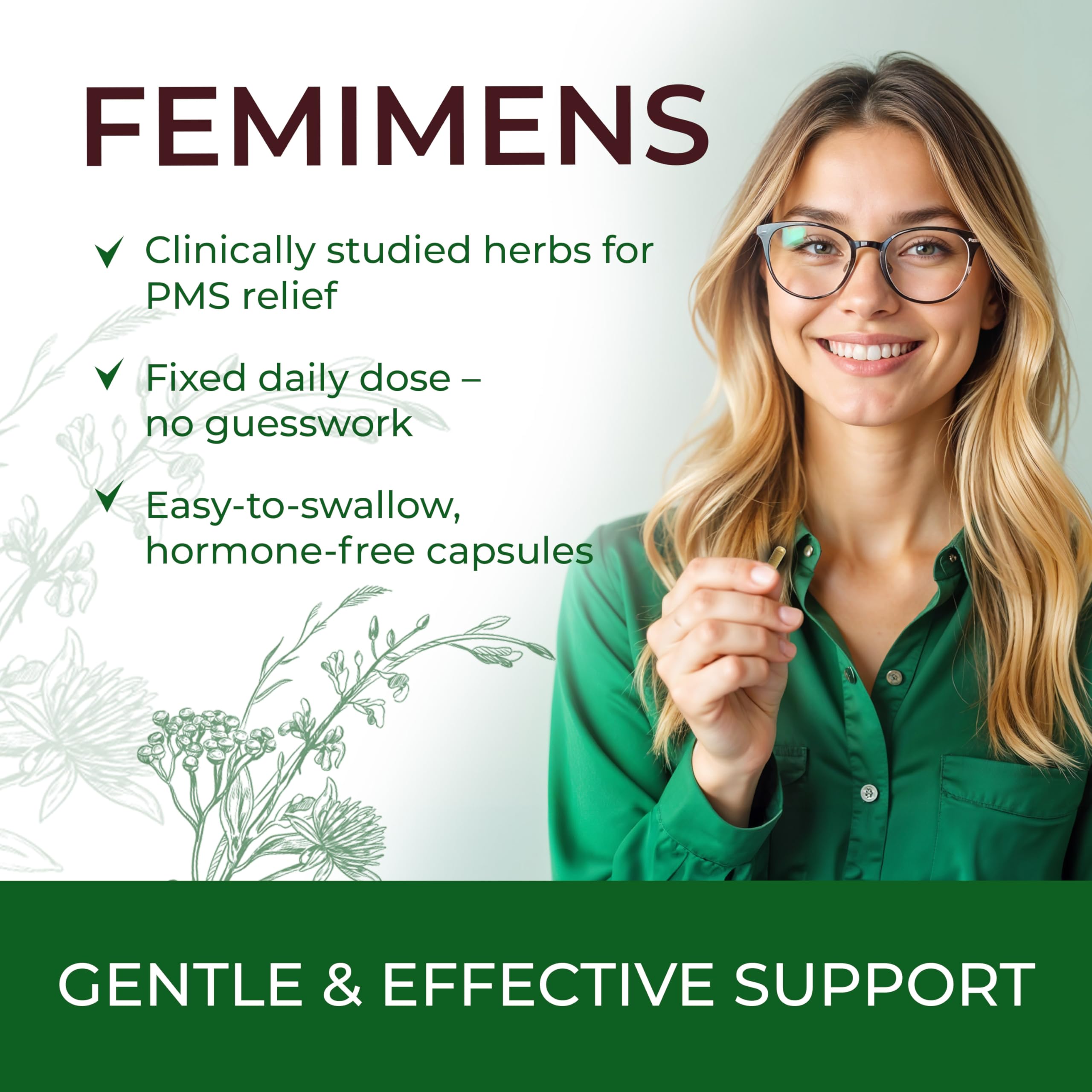 FEMIMENS – PMS Support Supplement for Women – PMS Relief for Women & Menstrual Cramp Relief – Hormonal Balance for Women – Chasteberry Vitex, Ashwagandha, Ginger, Fenugreek – 120 Vegan Capsules Ananta Medicare USAAu supplements