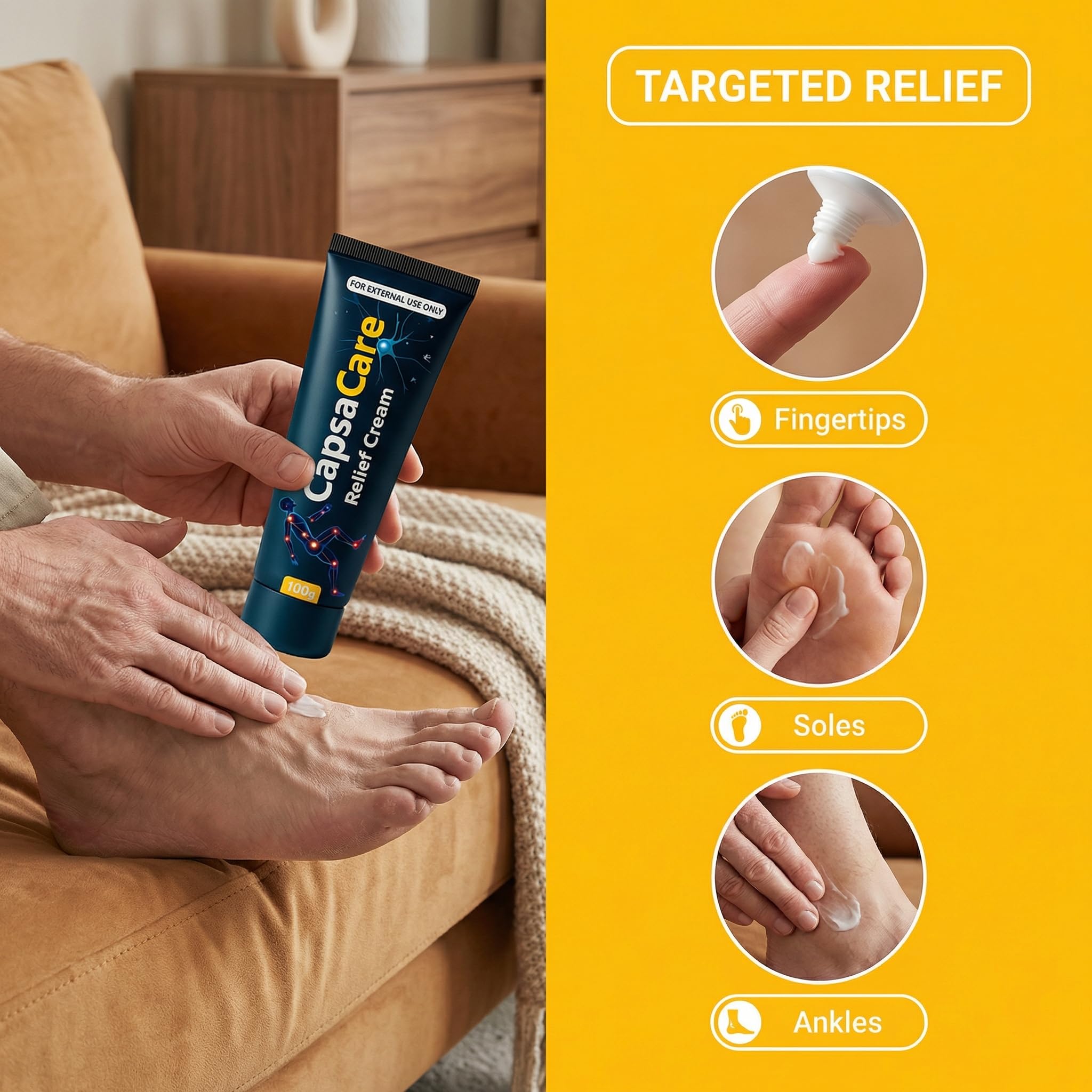 CapsaCare Neuropathy Relief Cream - with Capsaicin & Arnica, Menthol for Muscle & Joint Comfort, Fast Absorbing Formula for Feet, Hands, Legs, and Waist (2Pcs) MCArthurAu supplements