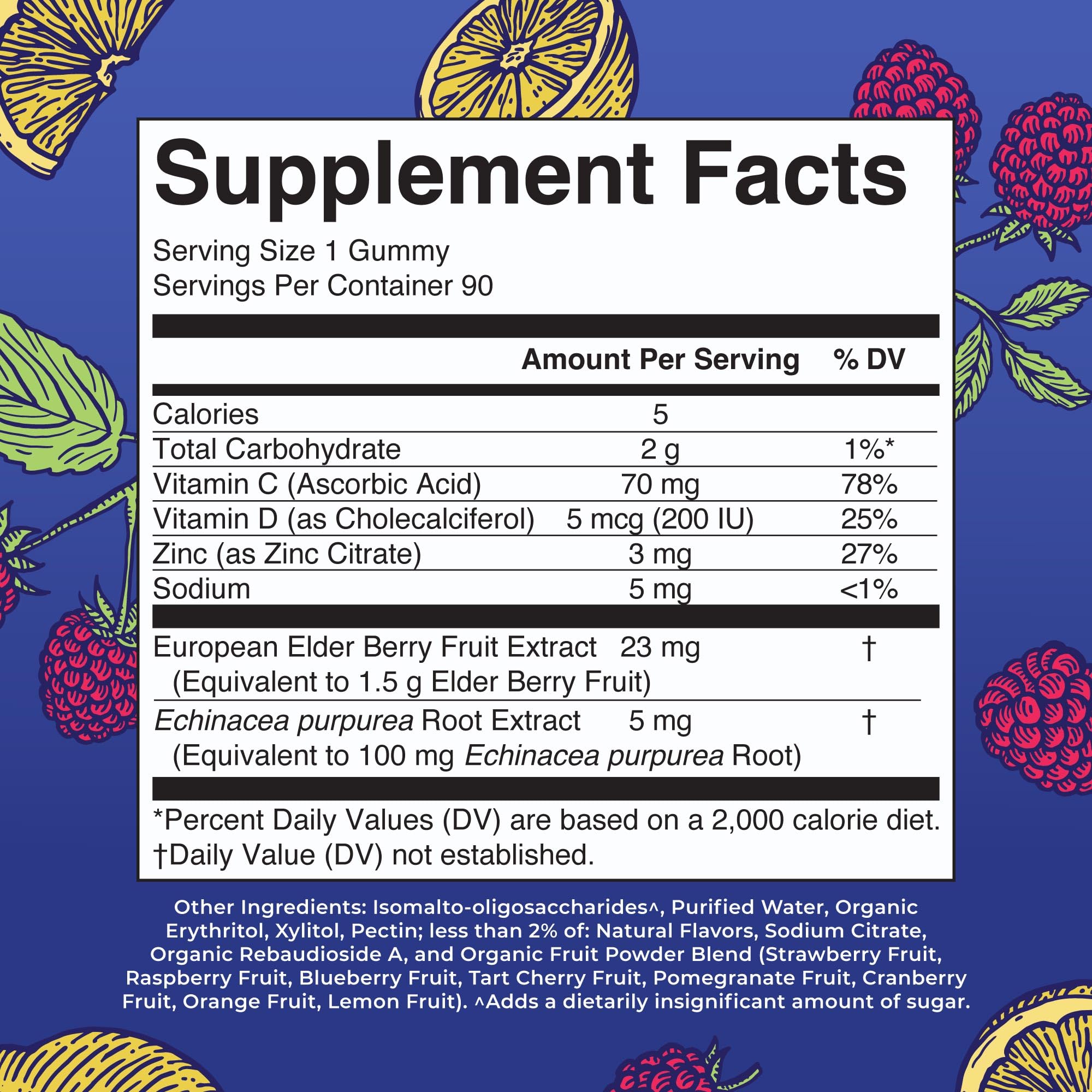 MaryRuth Organics Sugar Free Immunity Gummies | Powerful Blend | Elderberry Vitamin C & Zinc | Vitamin D3 & Echinacea | Immune Support Supplement | Gummies for Kids & Adults | Vegan | Non GMO | 90ct MARYRUTH'SUS supplements