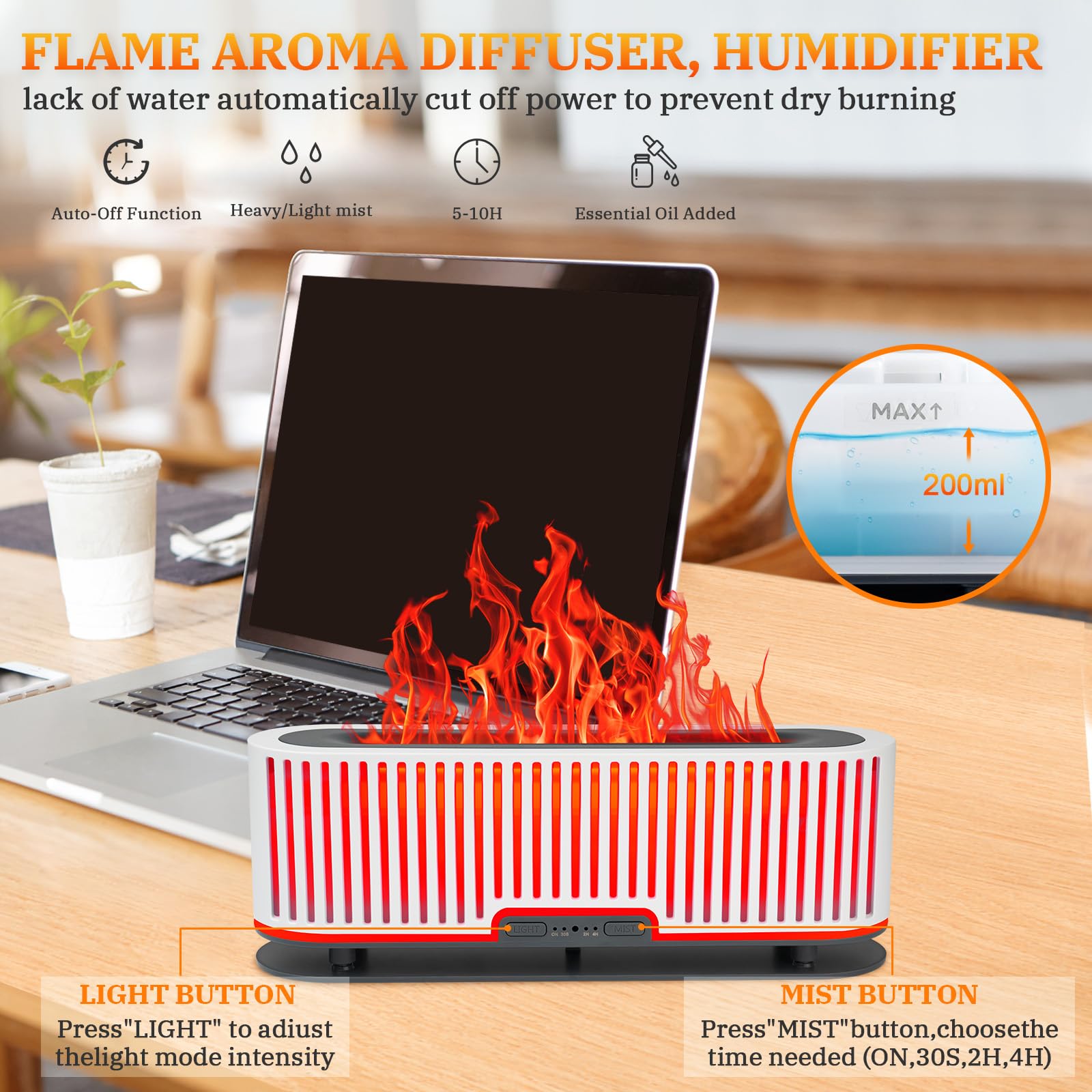 Comfynest Colorful Flame Air Aroma Diffuser Humidifier 7 Flame Colors,200ml Essential Oil ComfynestAu supplements