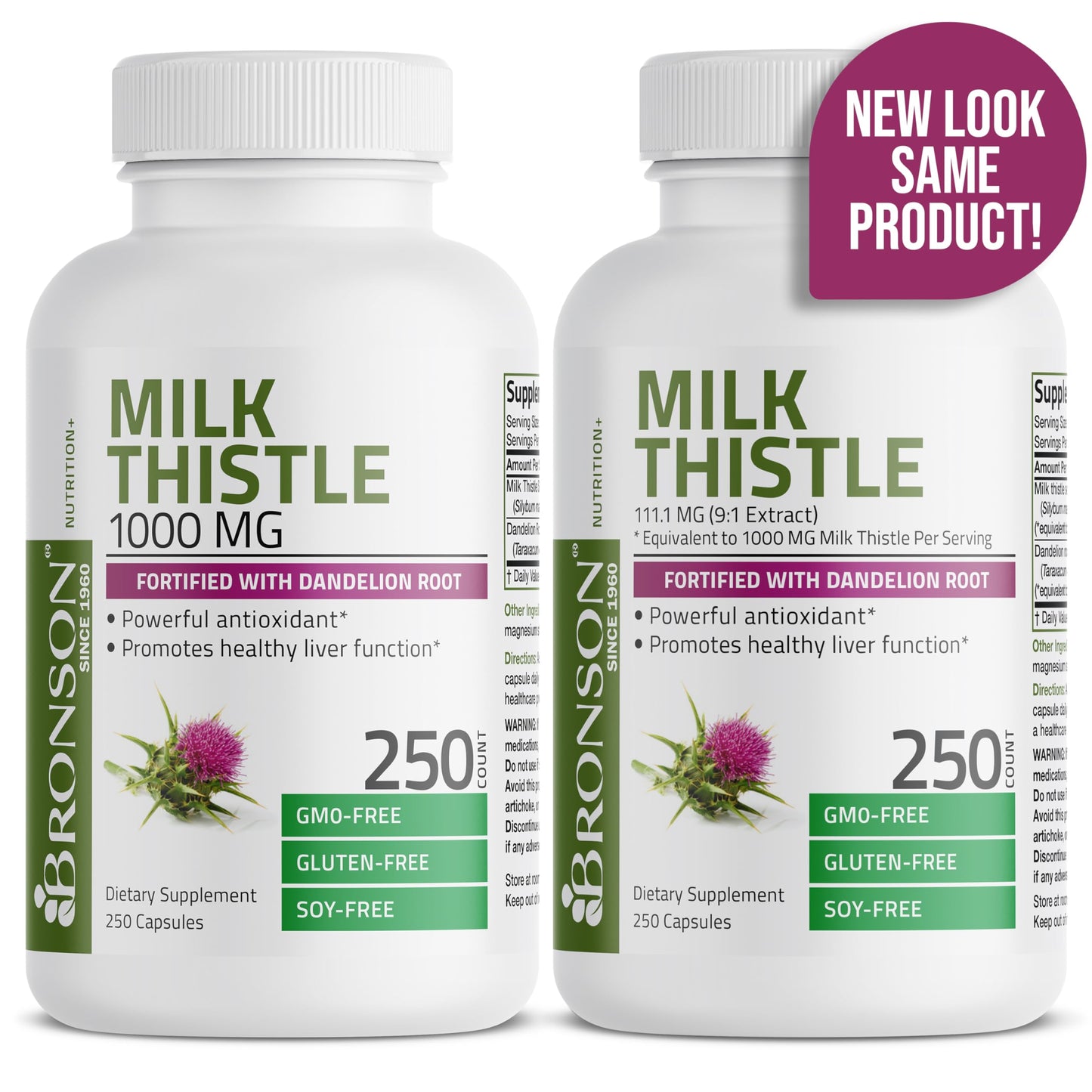 Bronson Milk Thistle Silymarin Marianum & Dandelion Root Liver Health Support BronsonUS supplements