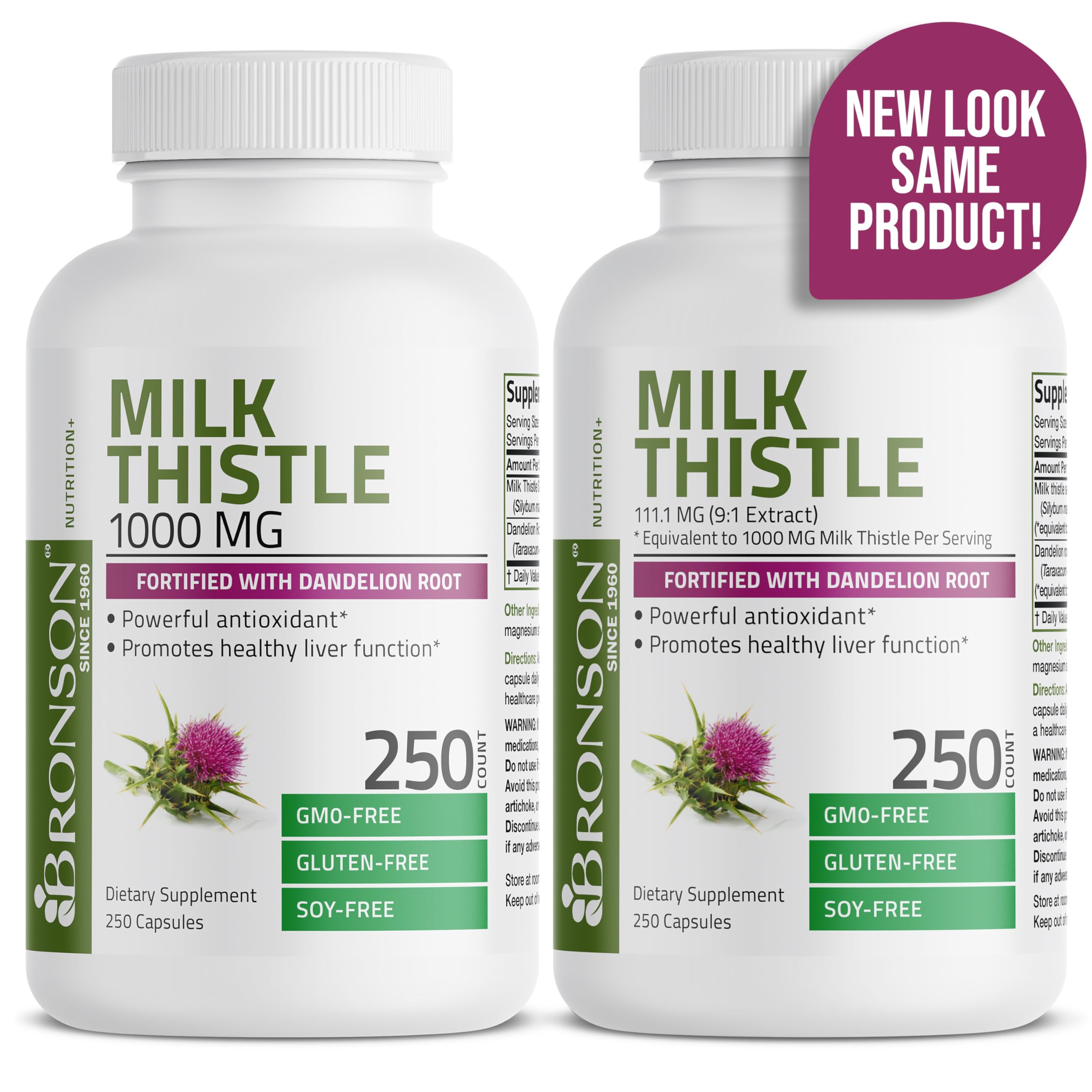 Bronson Milk Thistle Silymarin Marianum & Dandelion Root Liver Health Support BronsonAu supplements
