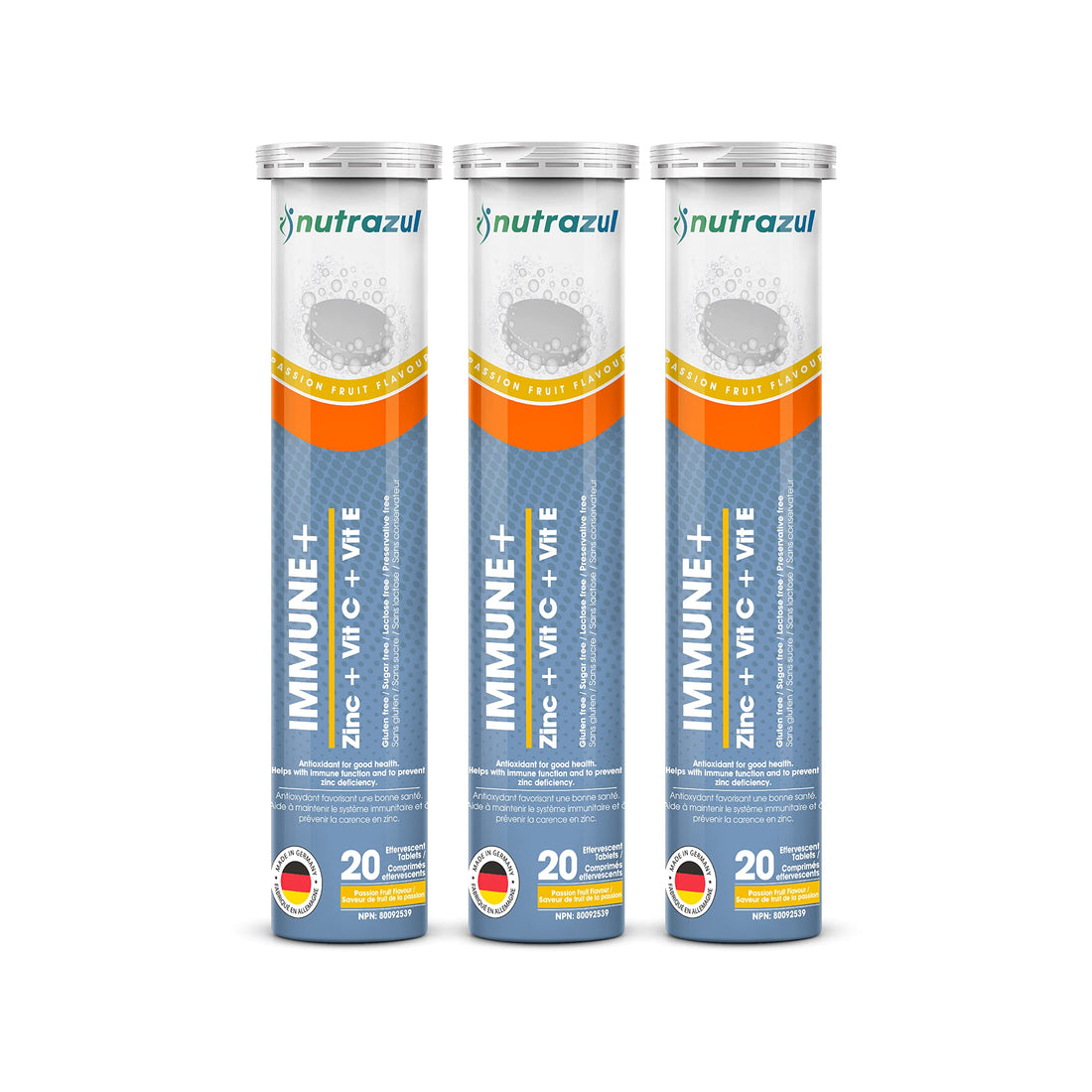 nutrazul Immune+ Effervescent Tablets, Vitamin C, Vitamin E & Zinc Supplement, Supports Overall Wellness with a VIT C, VIT E & Zinc Blend nutrazulUS supplements
