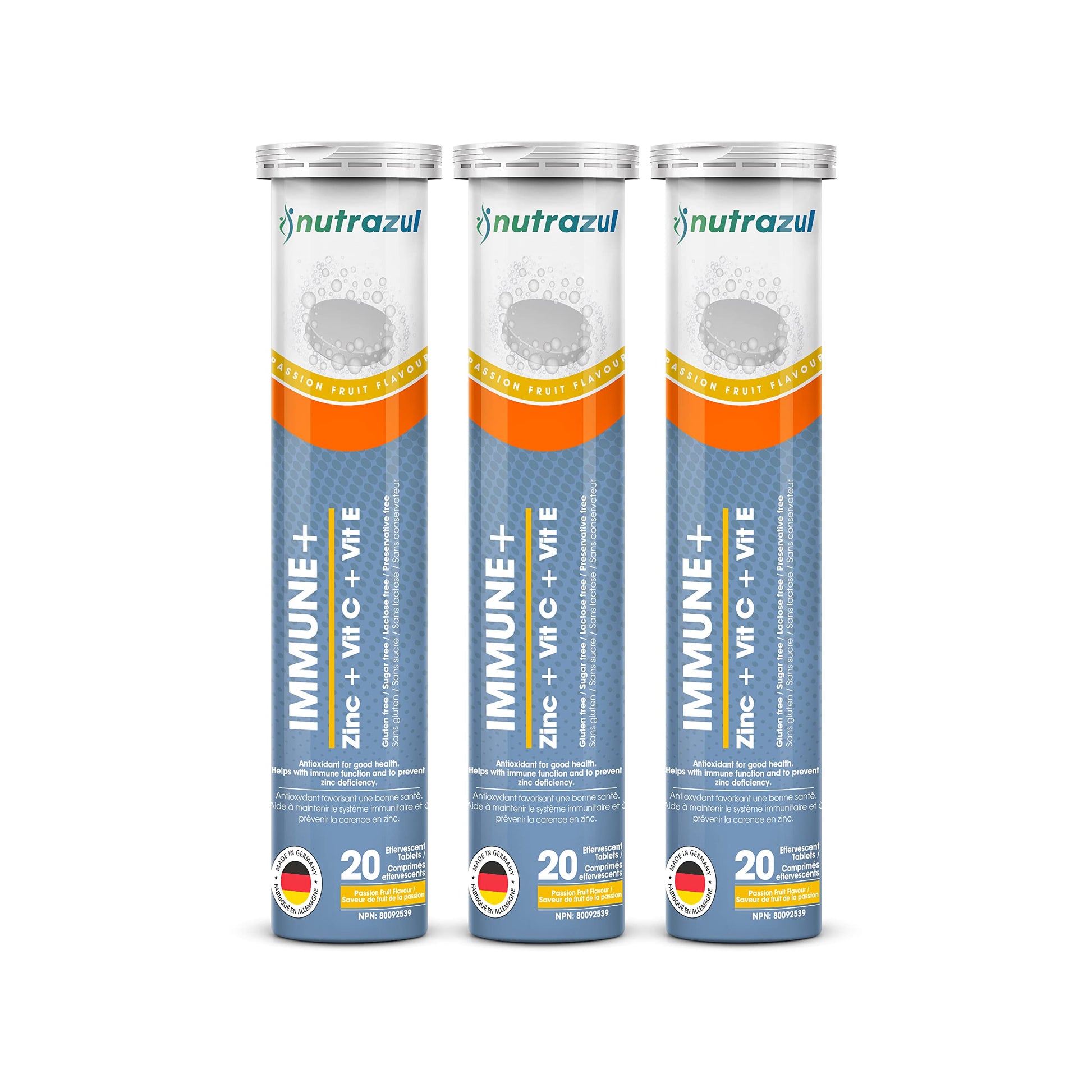 nutrazul Immune+ Effervescent Tablets, Vitamin C, Vitamin E & Zinc Supplement, Supports Overall Wellness with a VIT C, VIT E & Zinc Blend nutrazulUS supplements