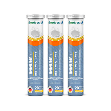 nutrazul Immune+ Effervescent Tablets, Vitamin C, Vitamin E & Zinc Supplement, Supports Overall Wellness with a VIT C, VIT E & Zinc Blend nutrazulUS supplements