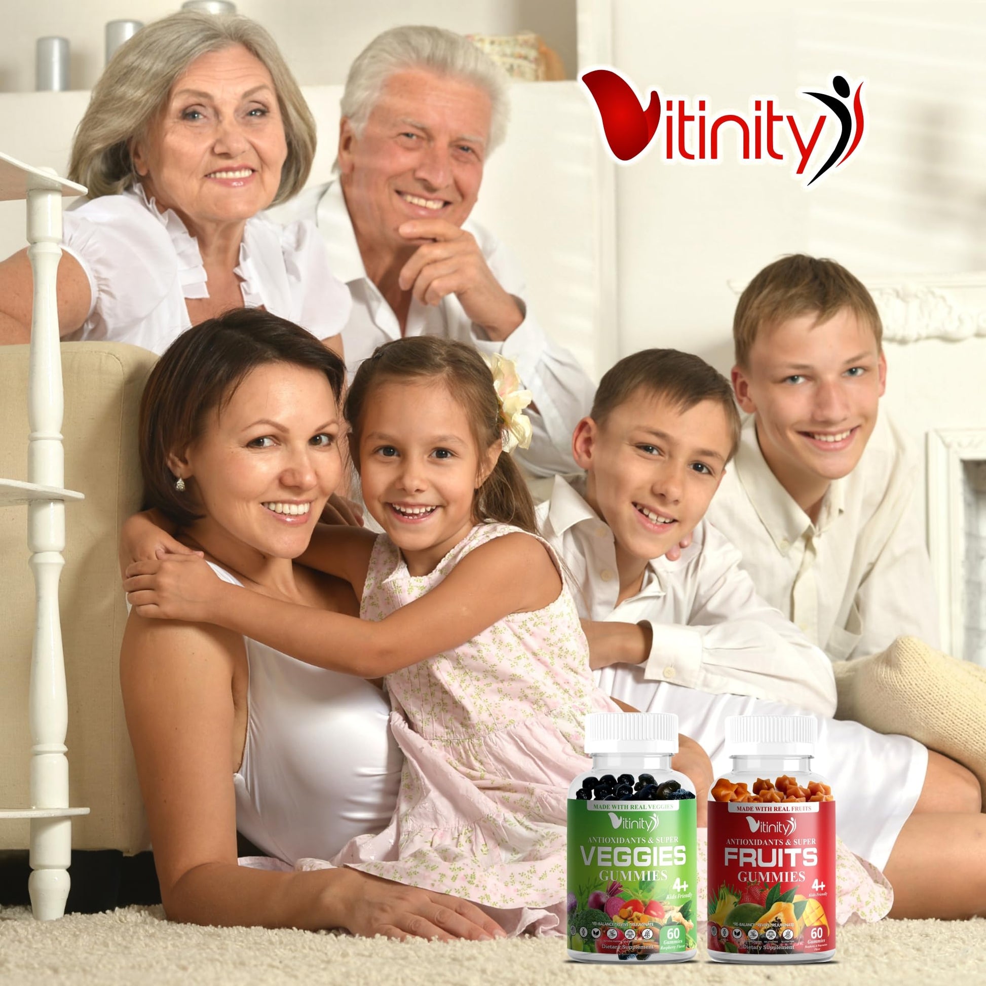 VITINITY Made with Real Fruit-Real Veggie Gummies-Superfood Vegetable Vitamin Sup VITINITYUS supplements